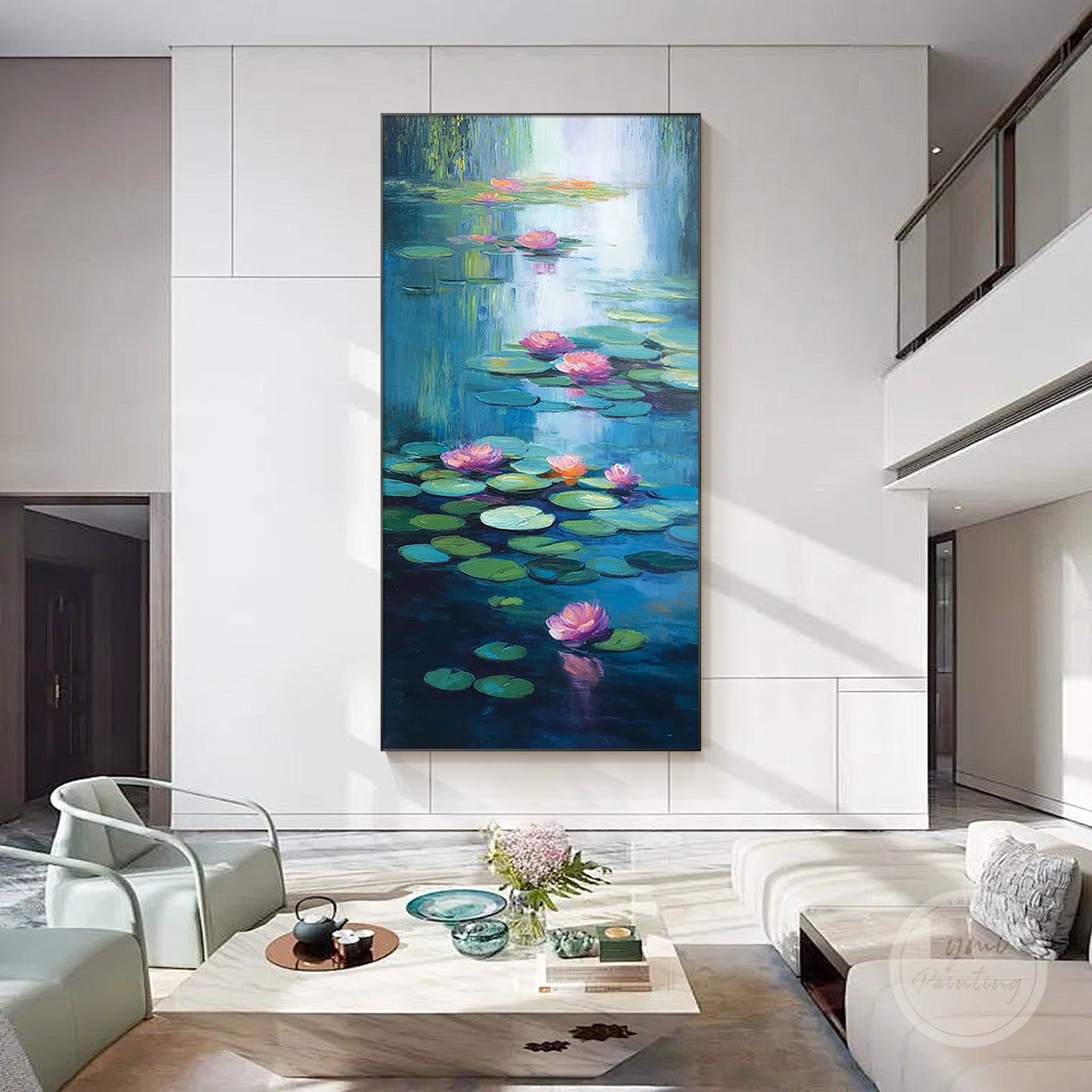 Monet-inspired water lily pond wall art, adding a touch of elegance to any room.