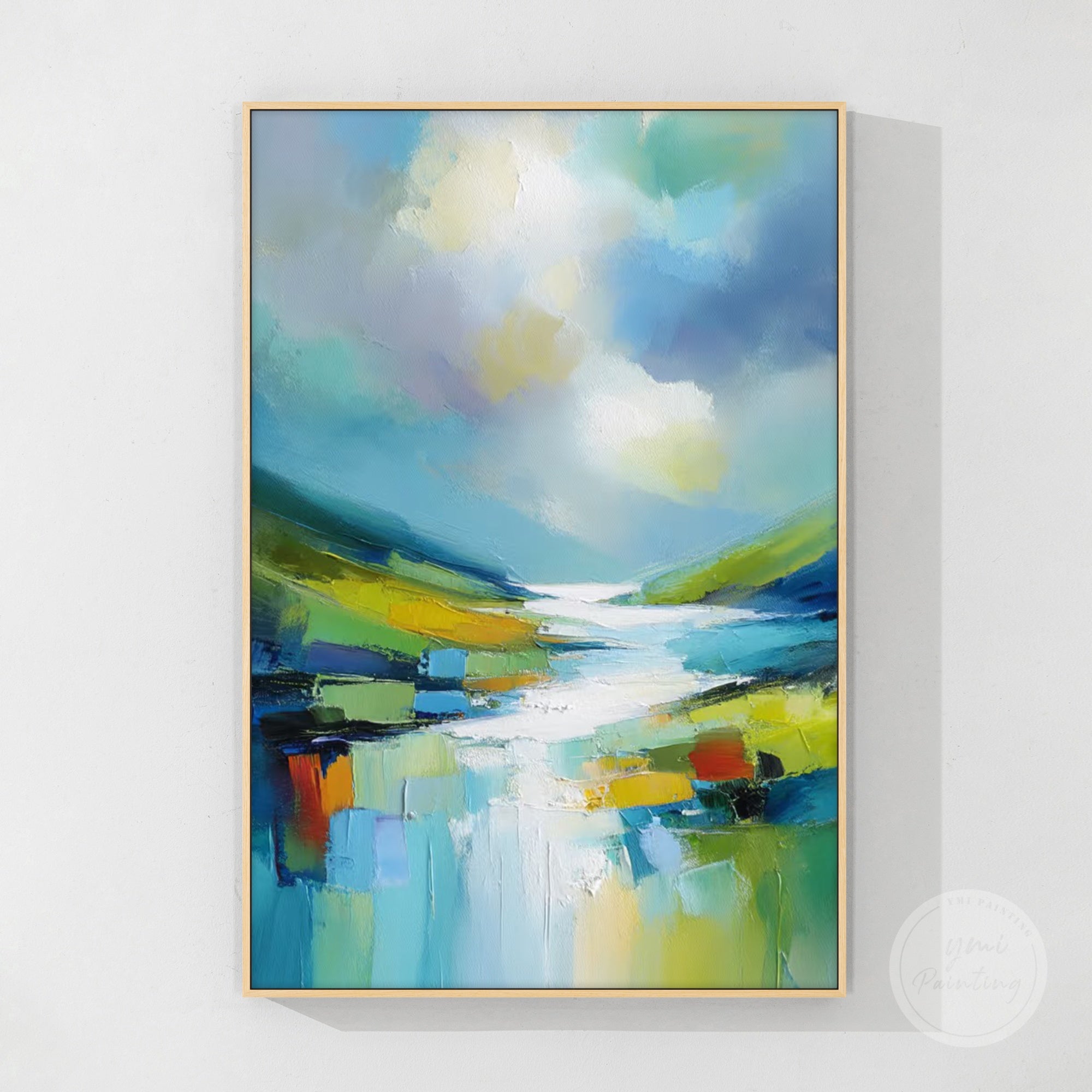 Textured canvas landscape art for living room