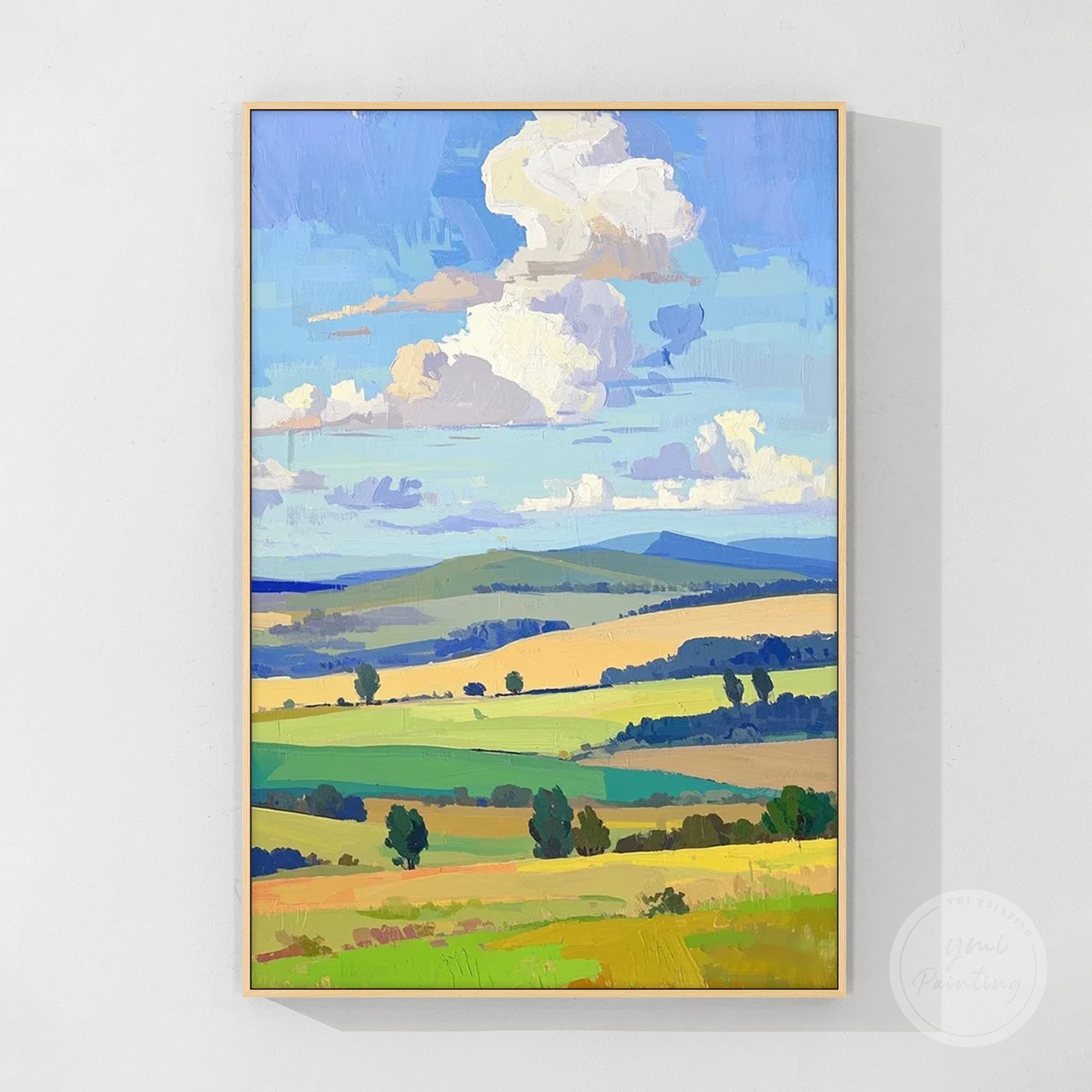 Modern impressionist countryside painting for living room or bedroom décor