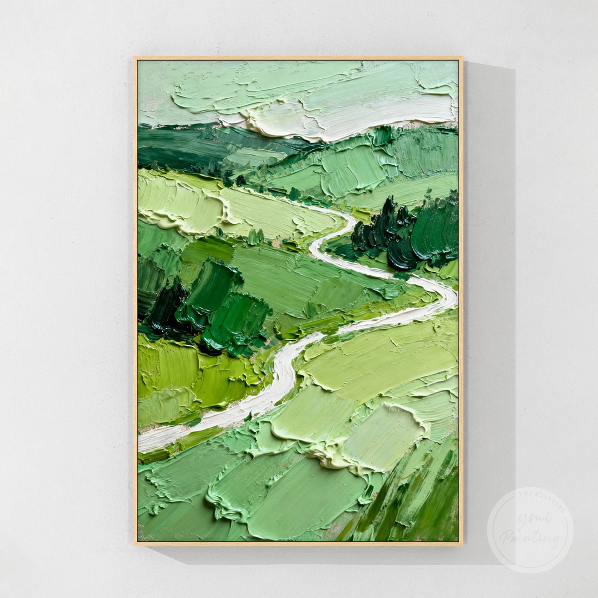 Modern expressionist countryside painting for living room or bedroom décor