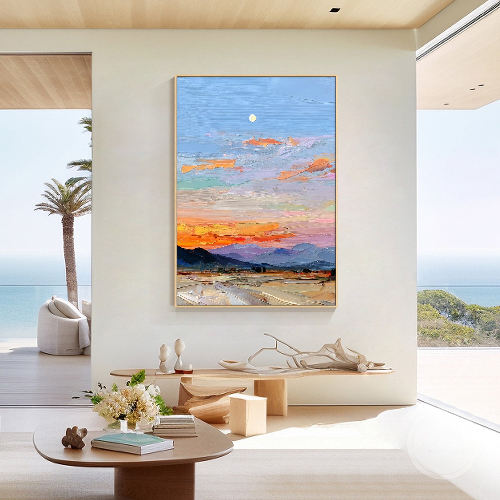 Textured foreground with beige, light brown, and gray shades