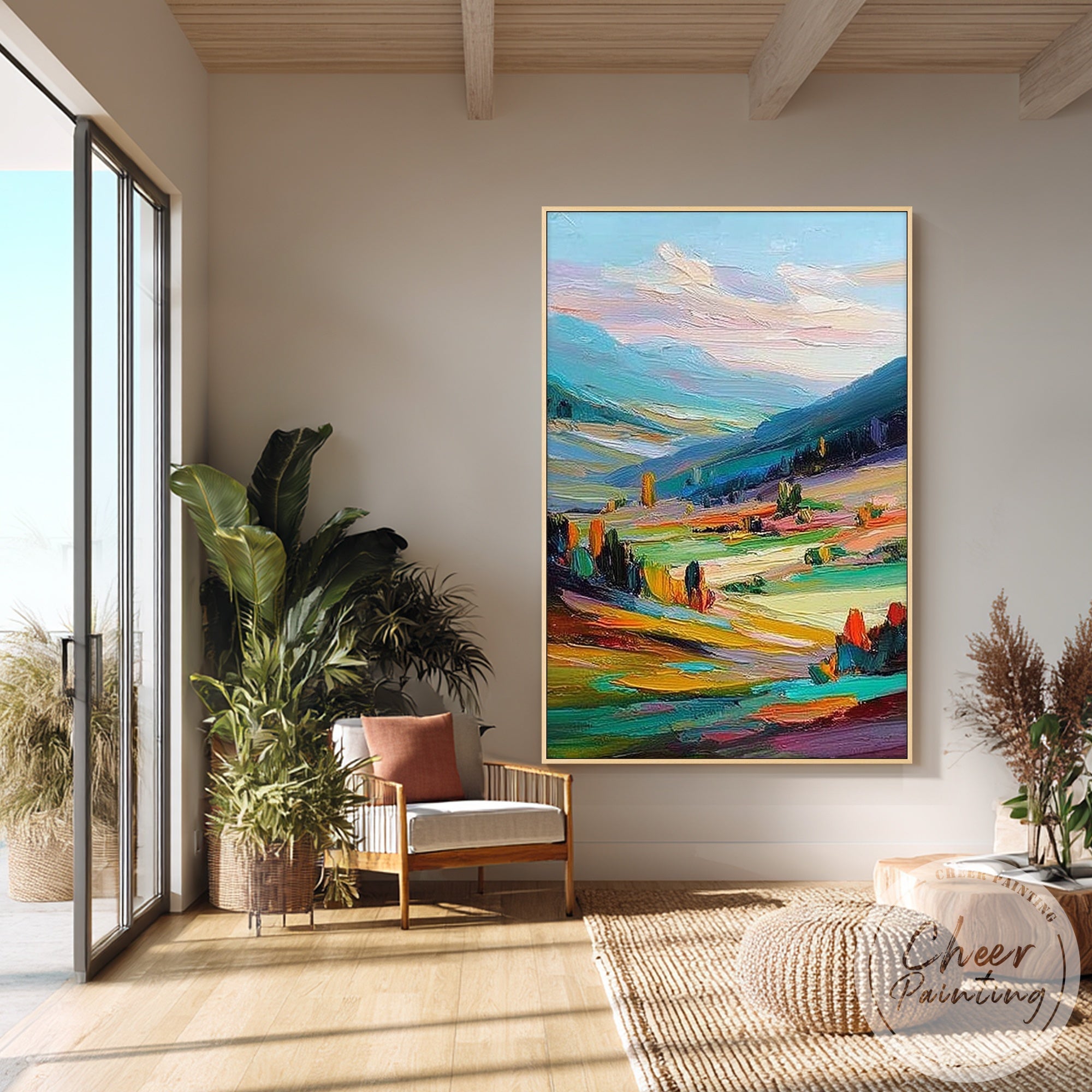 impressionist landscape painting textured wall art
