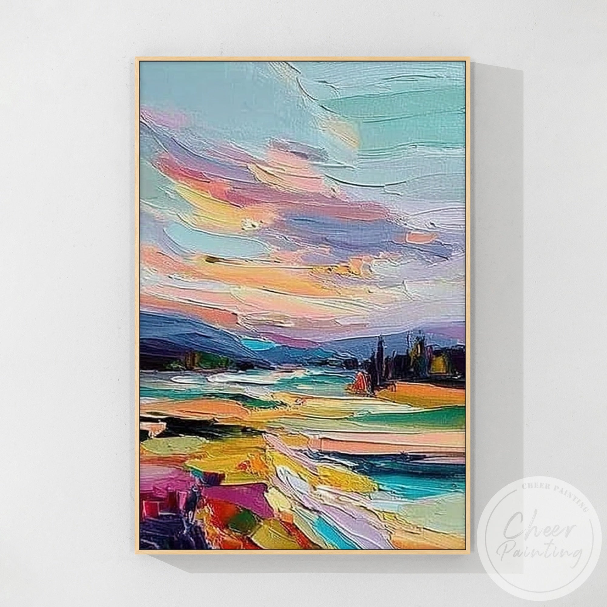 contemporary impressionist river artwork