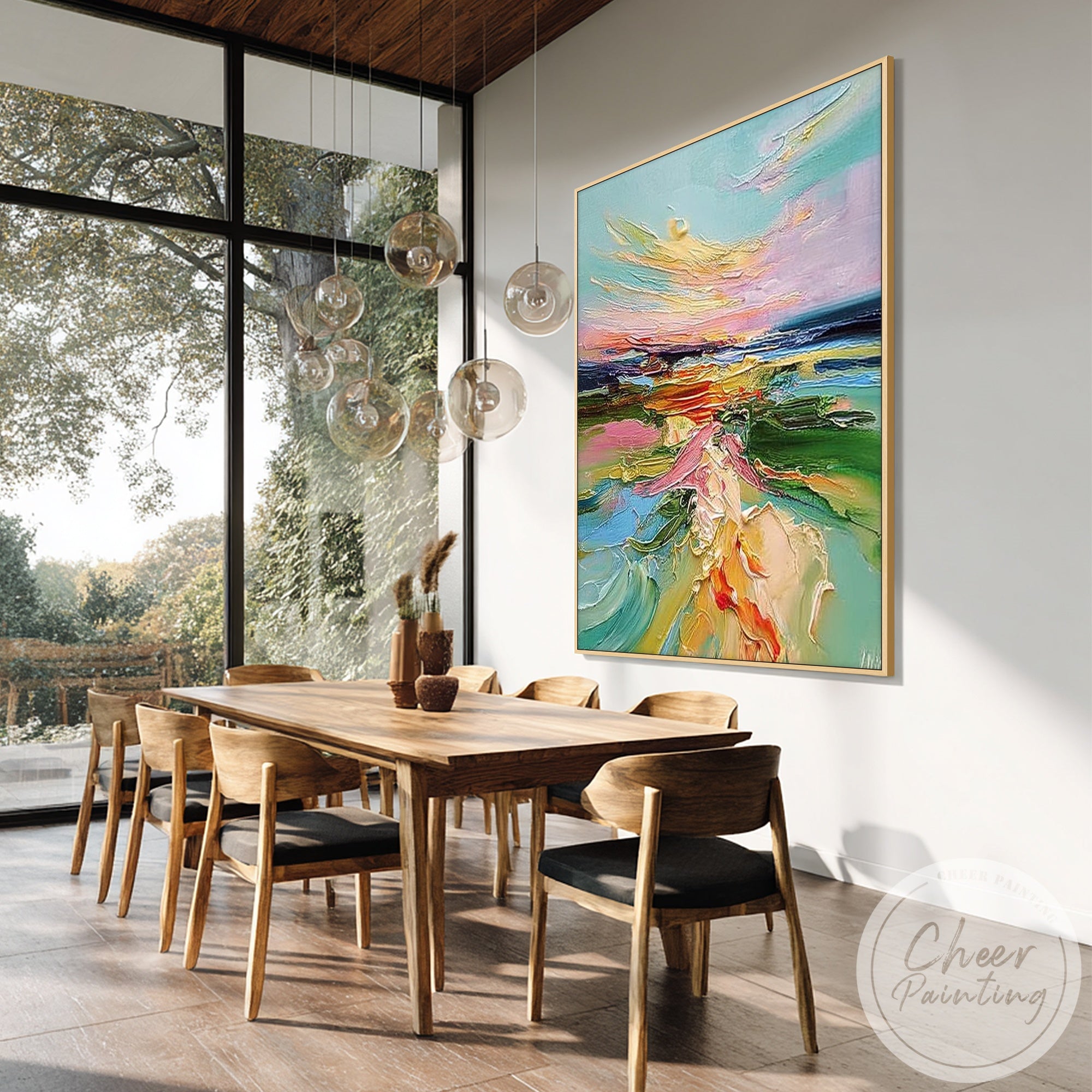 contemporary abstract landscape painting vibrant tones