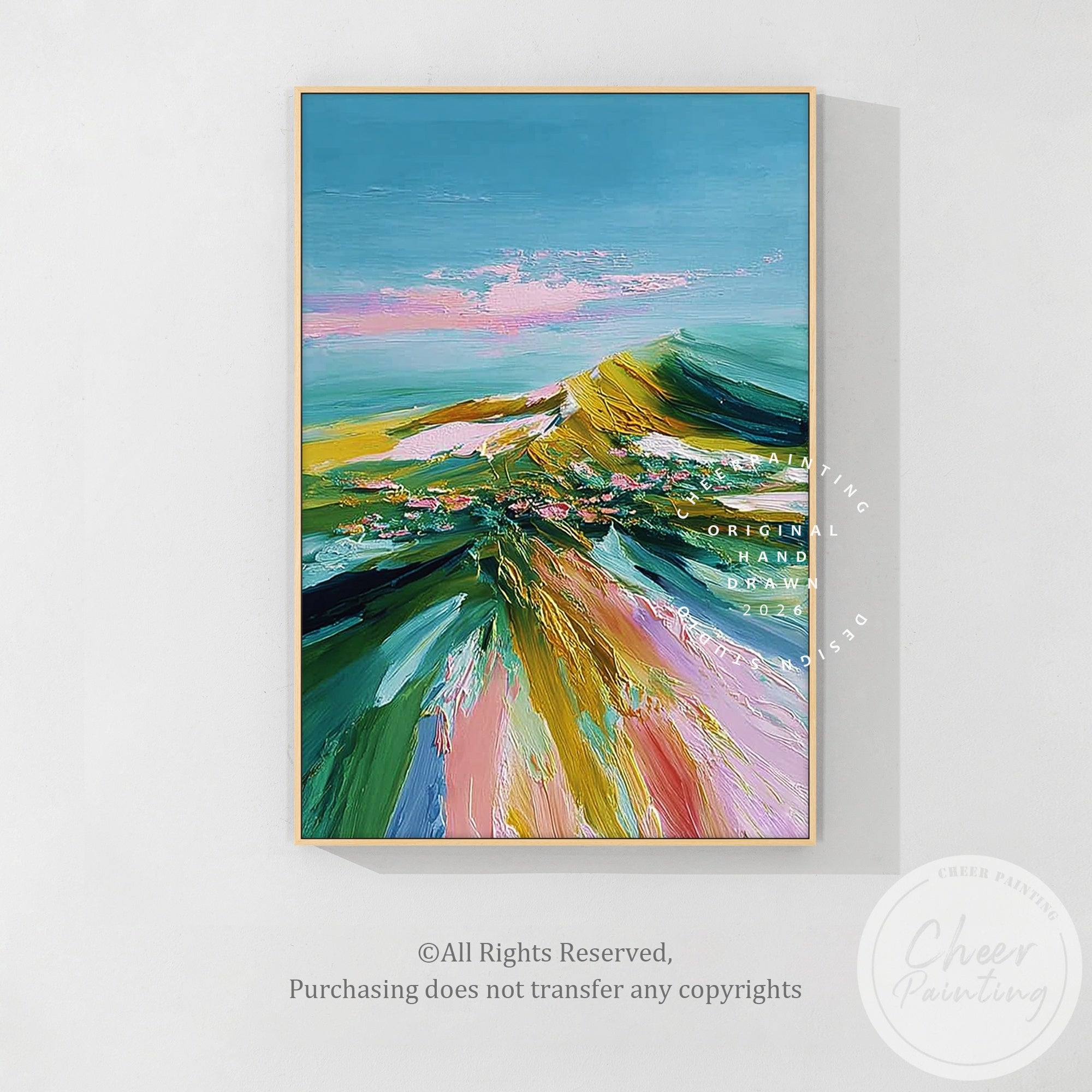 modern colorful landscape artwork with expressive artistic style