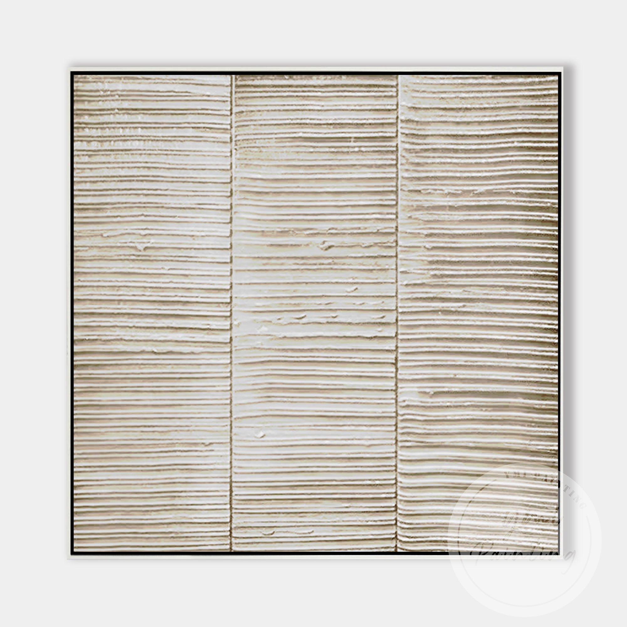Modern minimalist horizontal line artwork in neutral palette