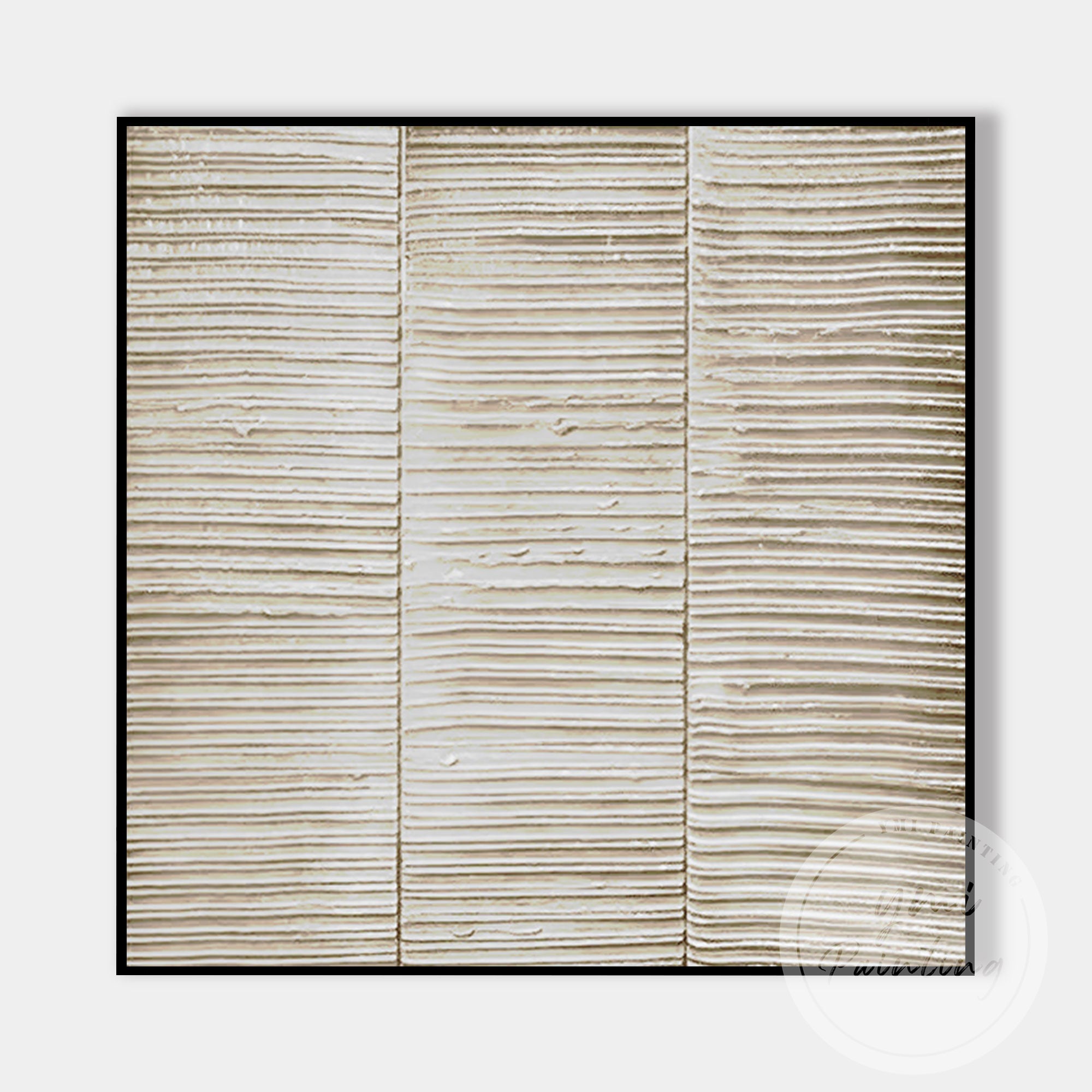 Minimalist abstract line art in soft beige tones