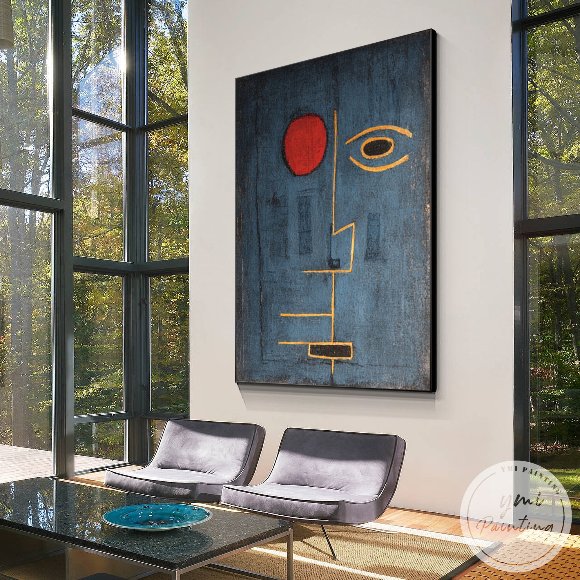 Contemporary textured portrait painting for home decoration