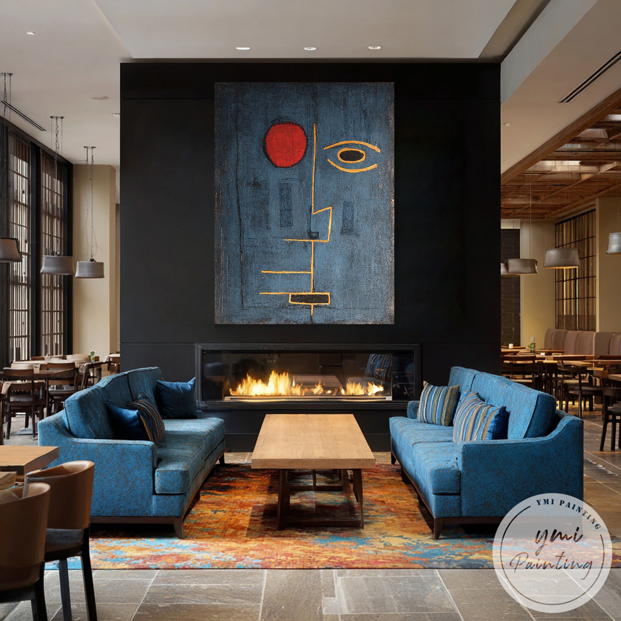 Minimalist face line art canvas for stylish interior design