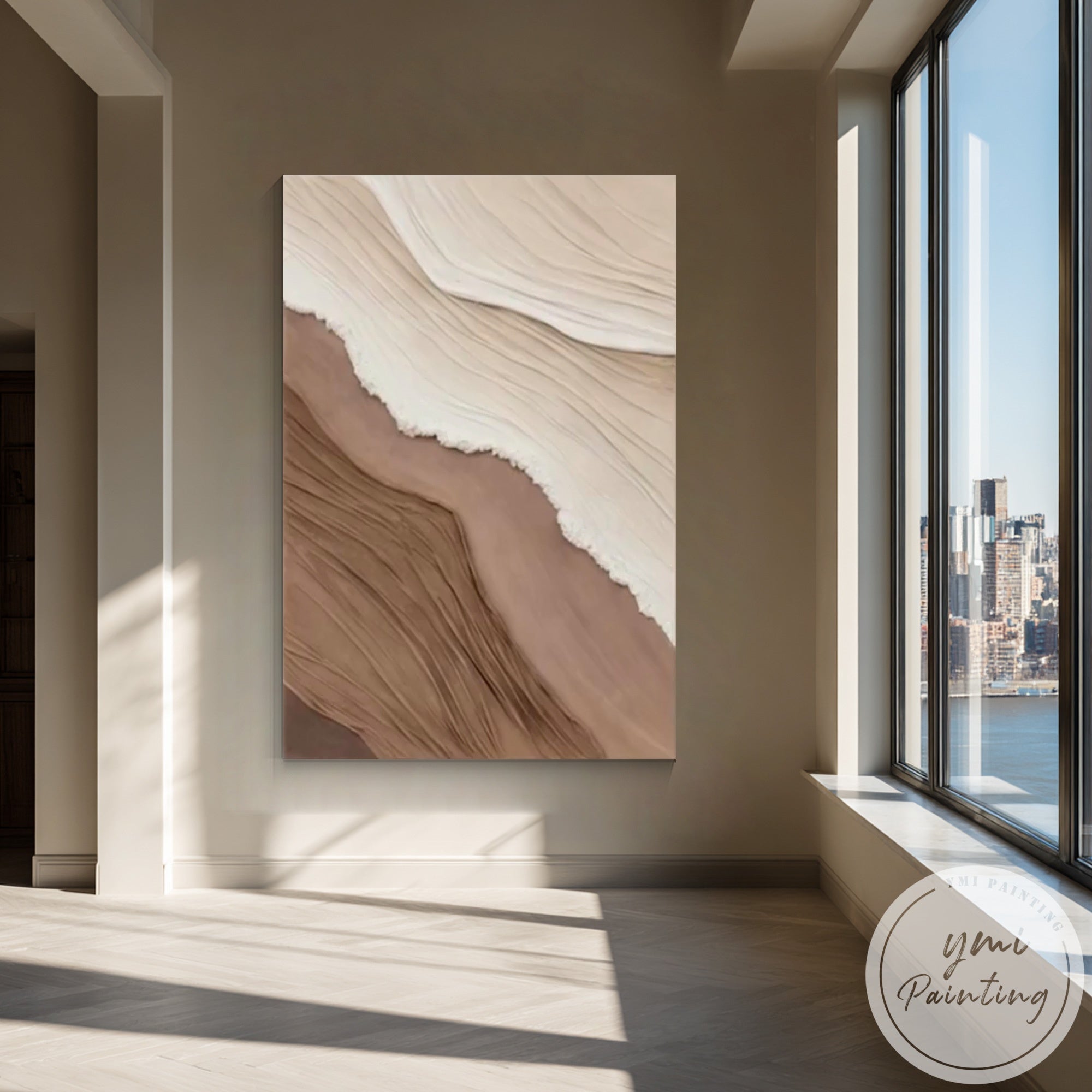 Minimalist modern wall art neutral tones for living room decor