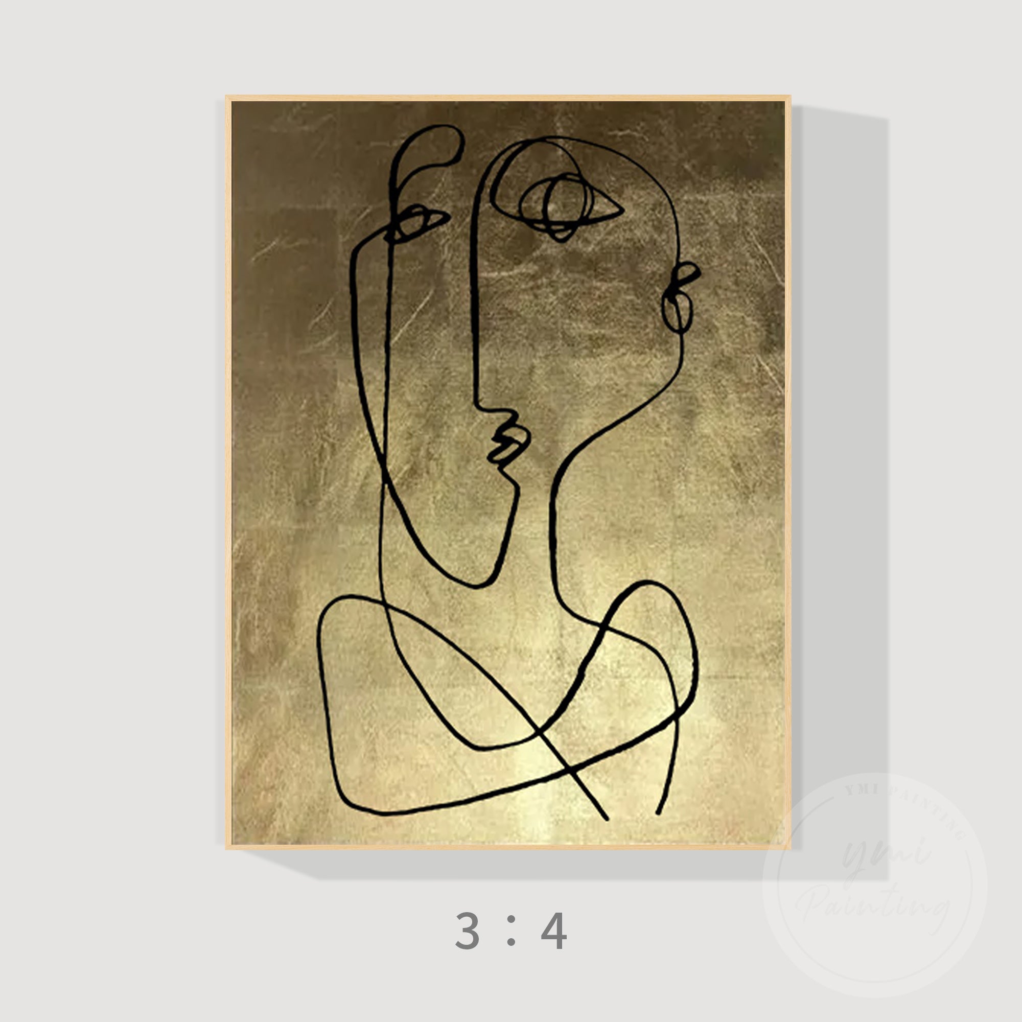 Elegant extra large face line art for sophisticated interiors