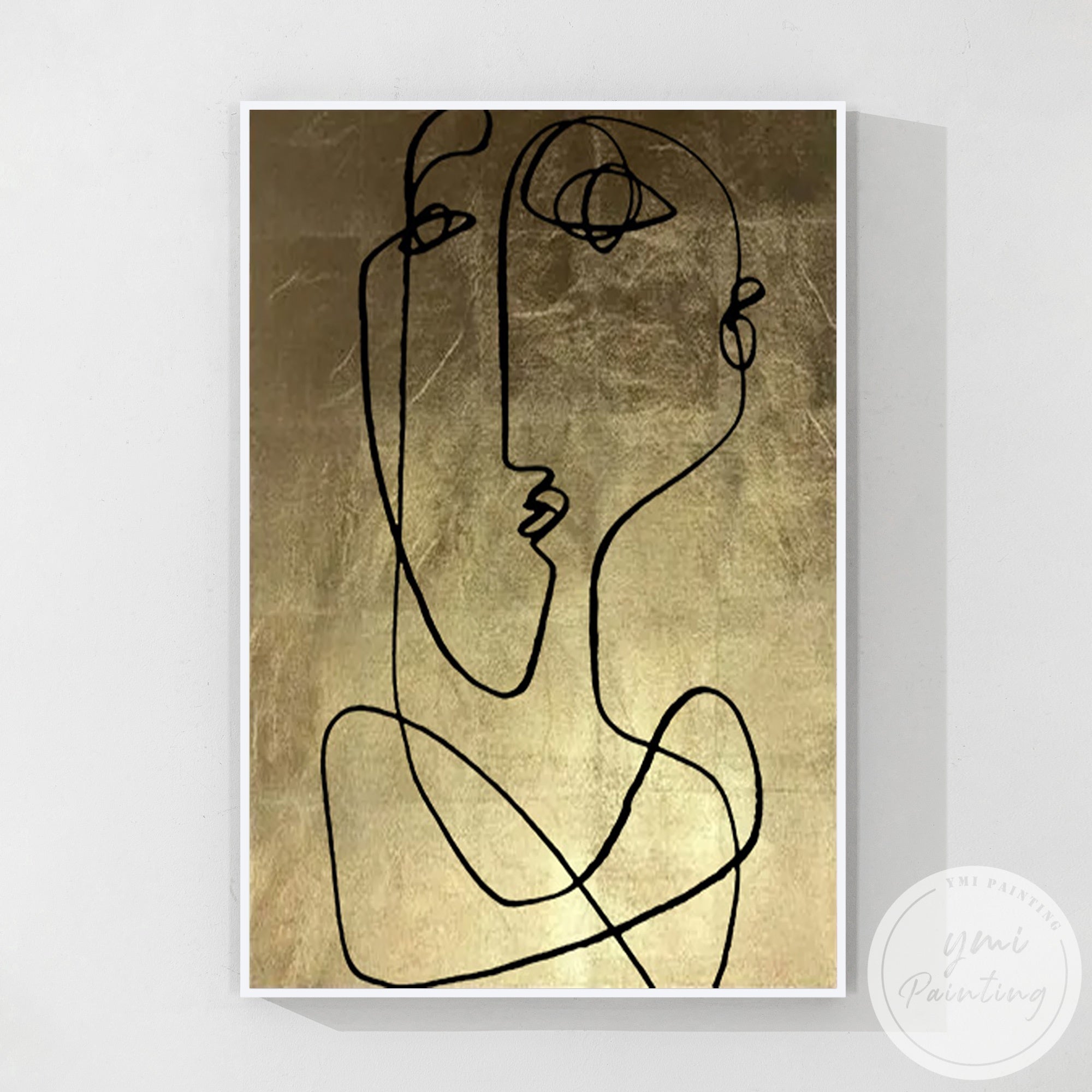 Elegant extra large face line art for sophisticated interiors