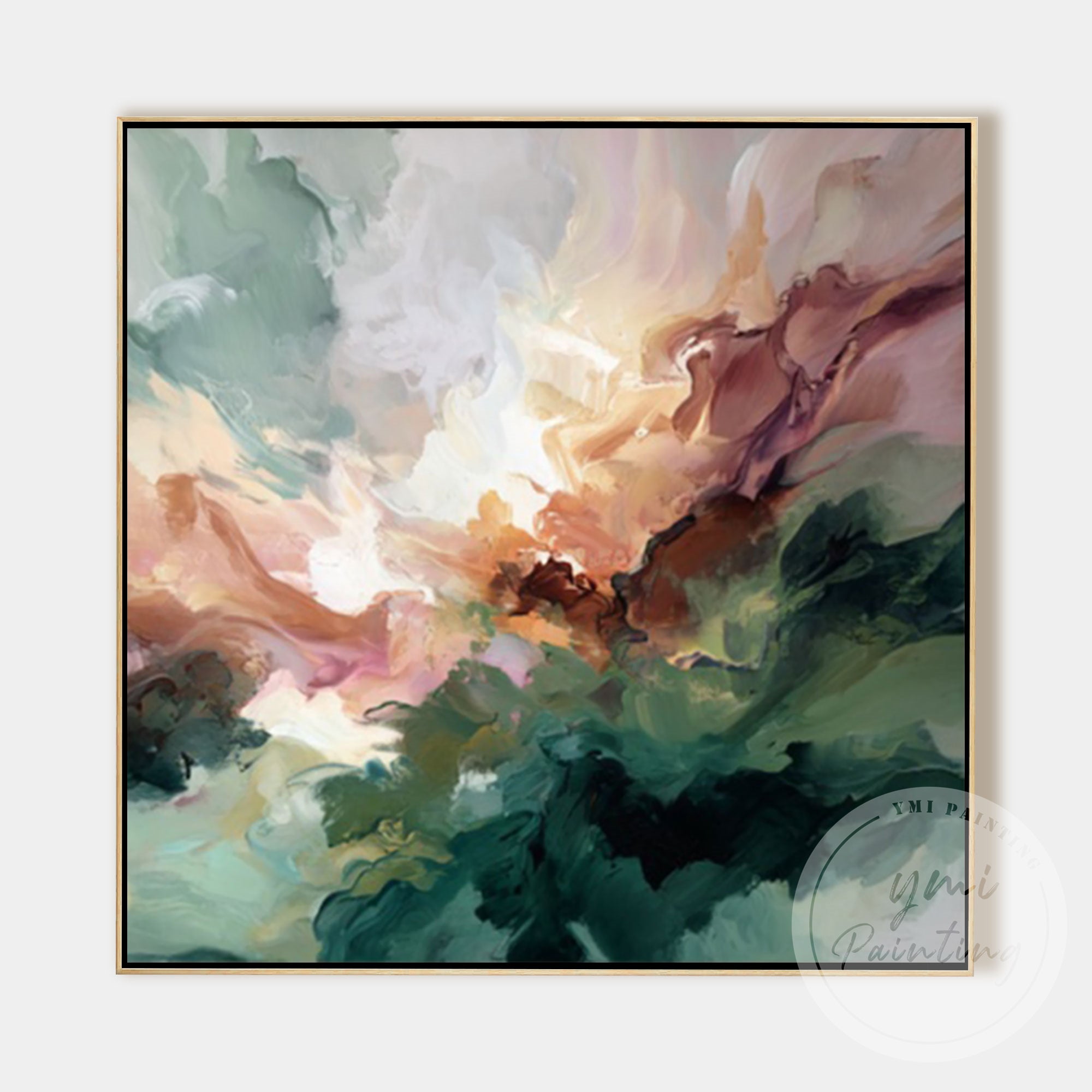 Minimalist abstract landscape canvas in calming tones