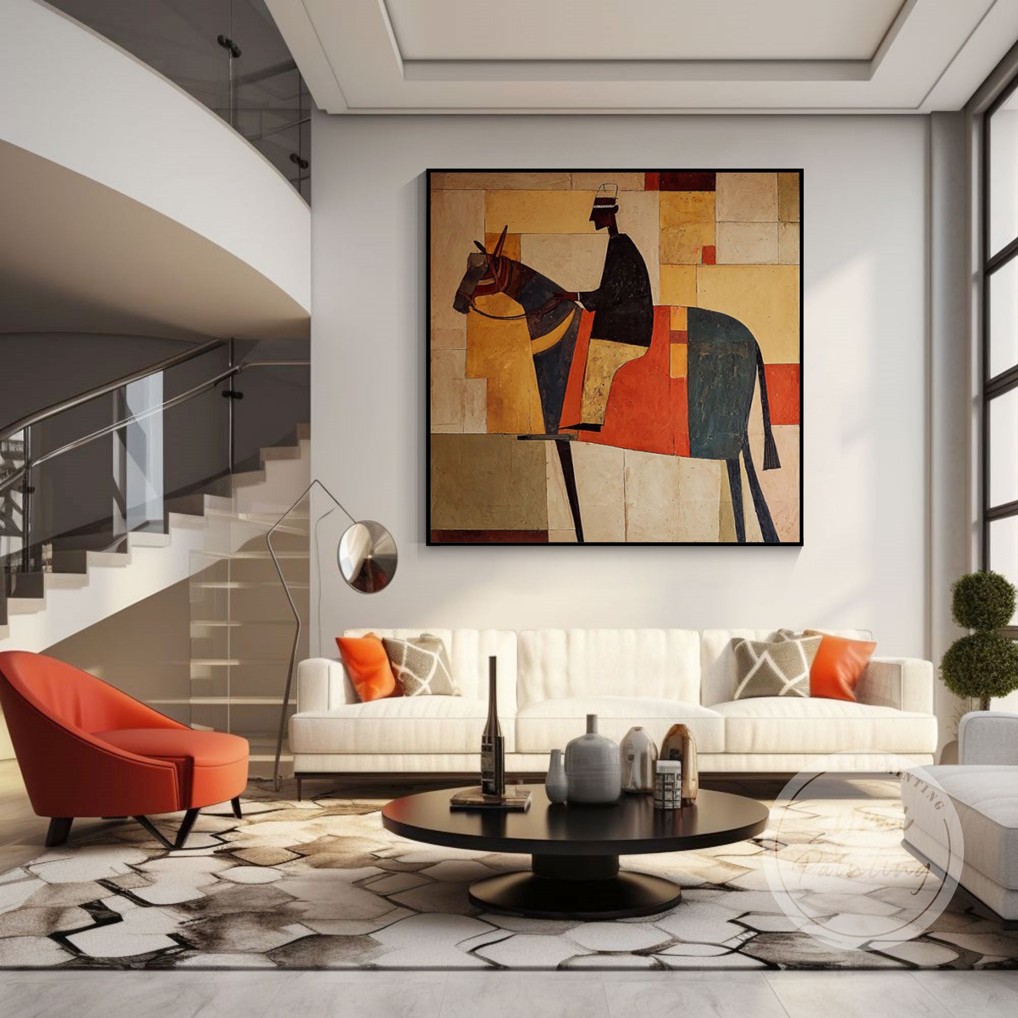 Abstract equestrian wall art 