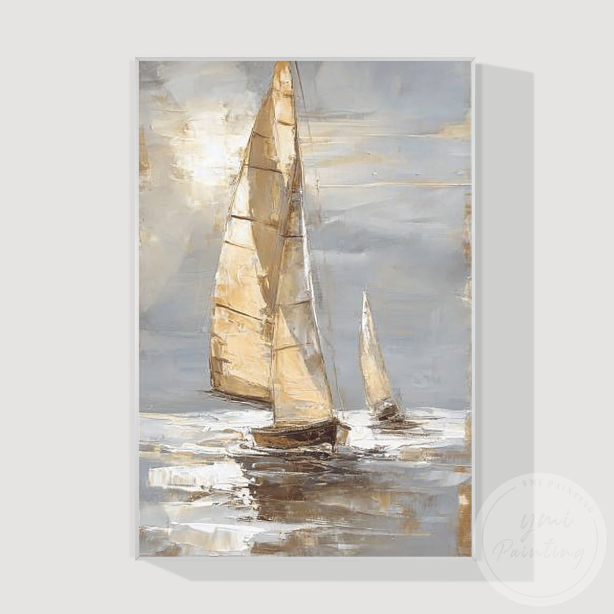 Original abstract nautical canvas art for coastal home decor