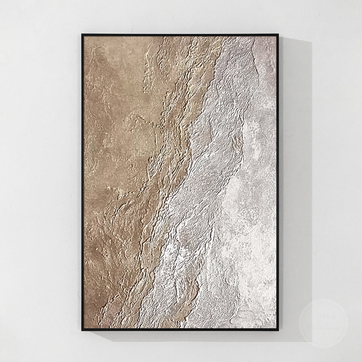 Beige and ivory abstract wall art, modern interior
