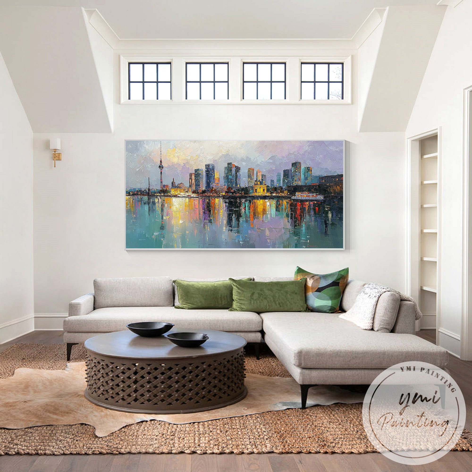 Contemporary Berlin cityscape painting for home decoration