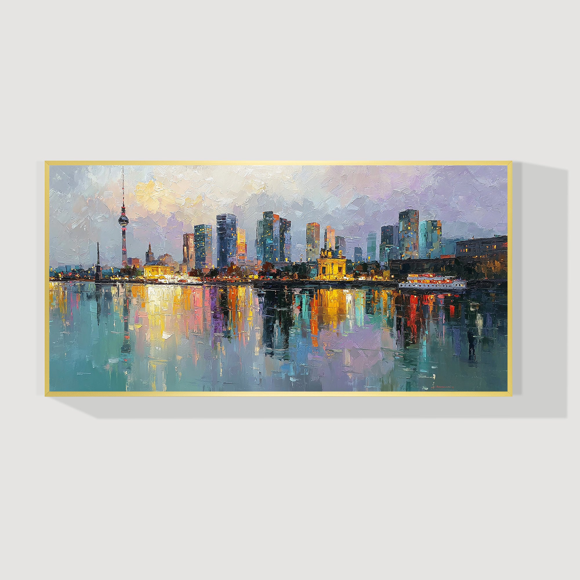 Berlin cityscape oil painting large skyline canvas wall art