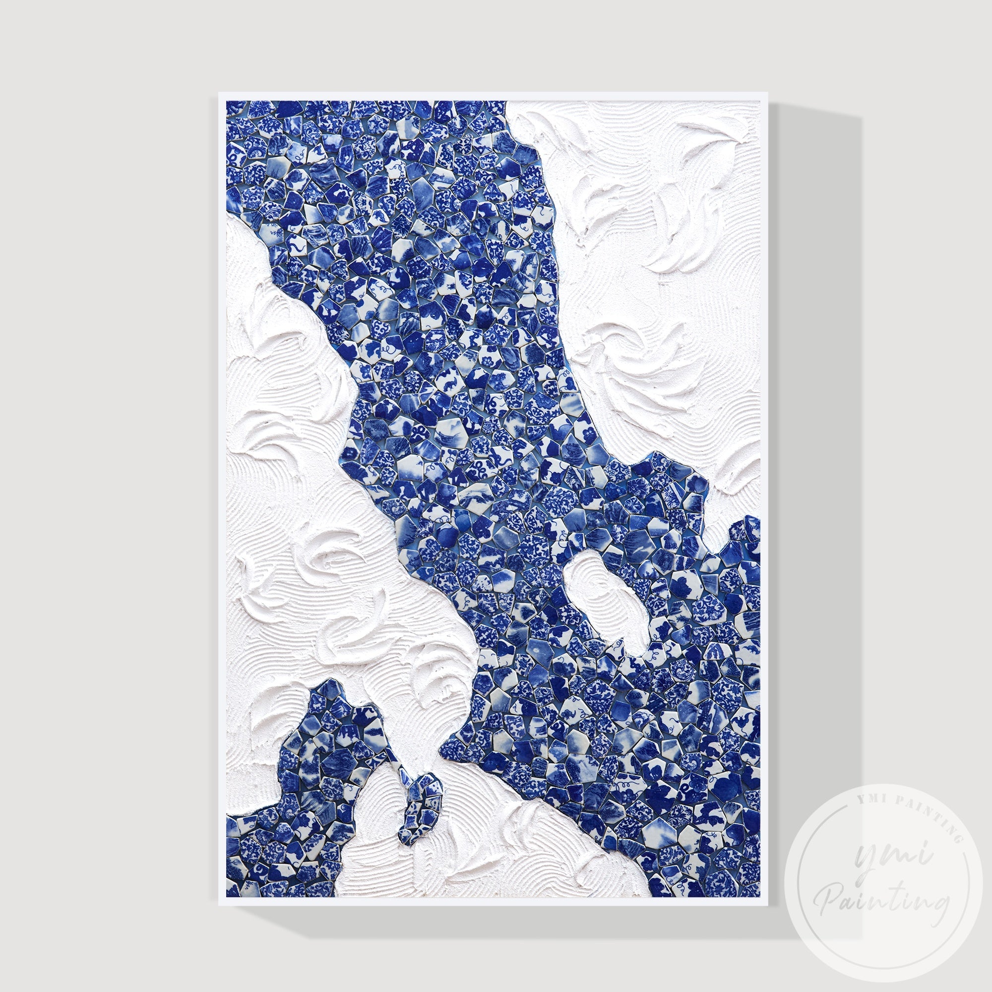 Minimalist porcelain mosaic wall art for modern interiors