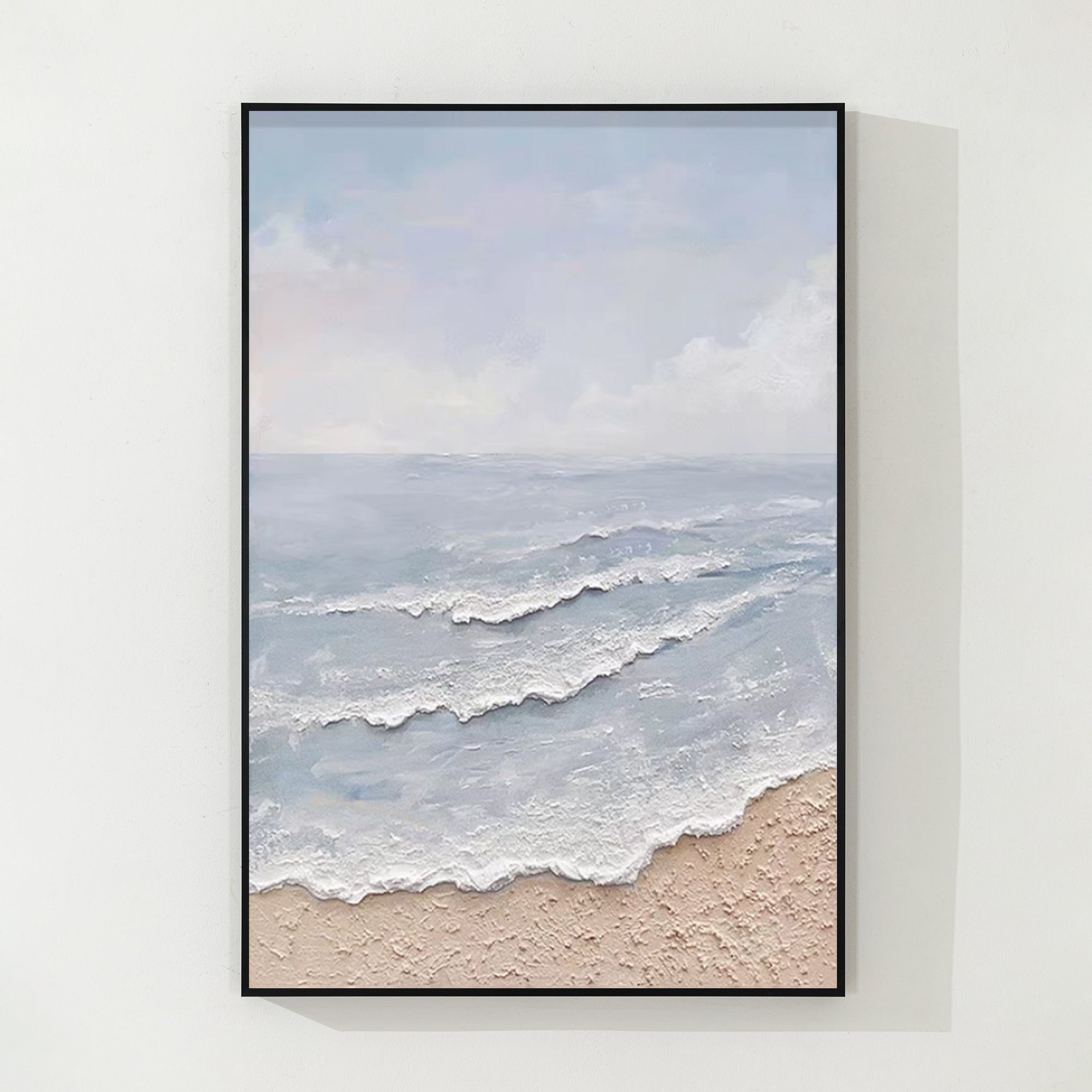 Sea Wave Art in Light Blue