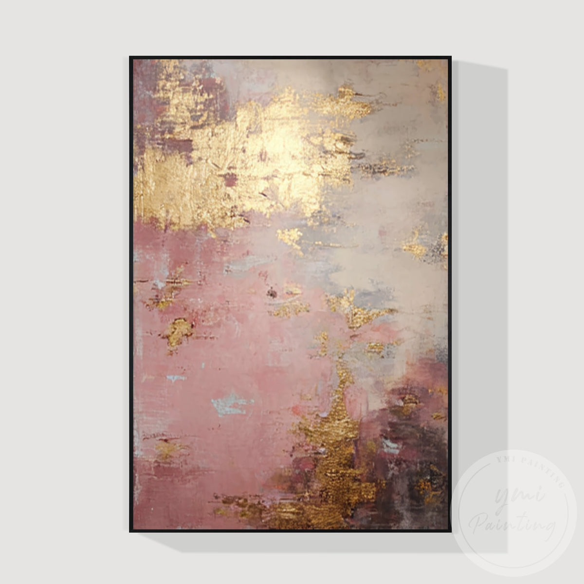 Modern luxury wall decor featuring blush pink and warm beige colors