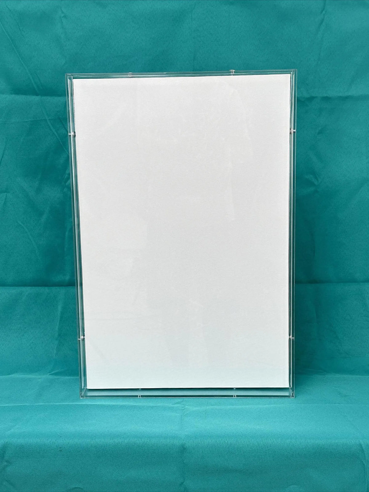 Transparent acrylic shadow box frame for canvas art display
