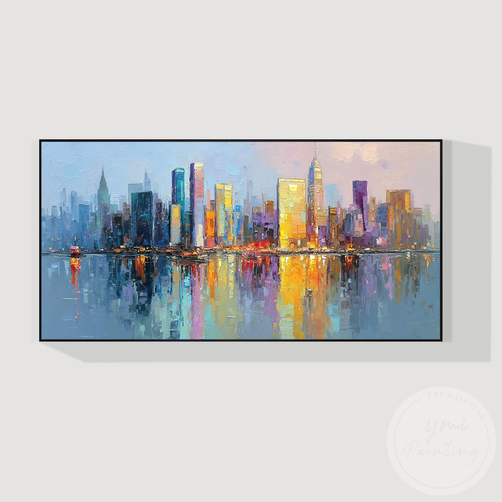 Contemporary New York city painting abstract canvas art
