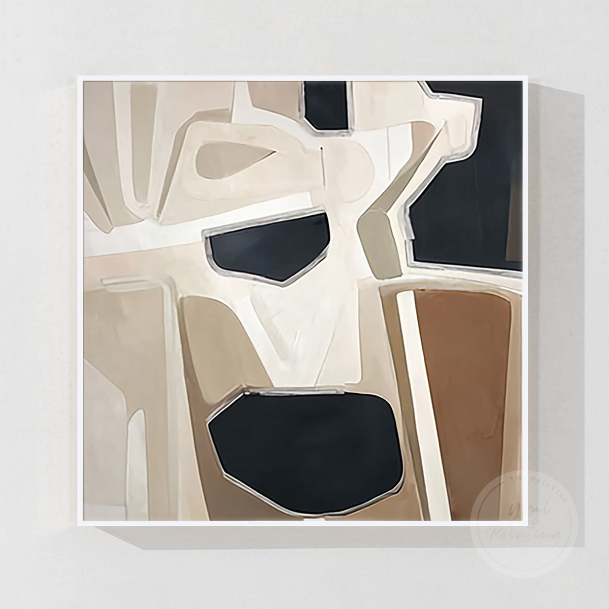 Contemporary geometric abstract wall art, framed