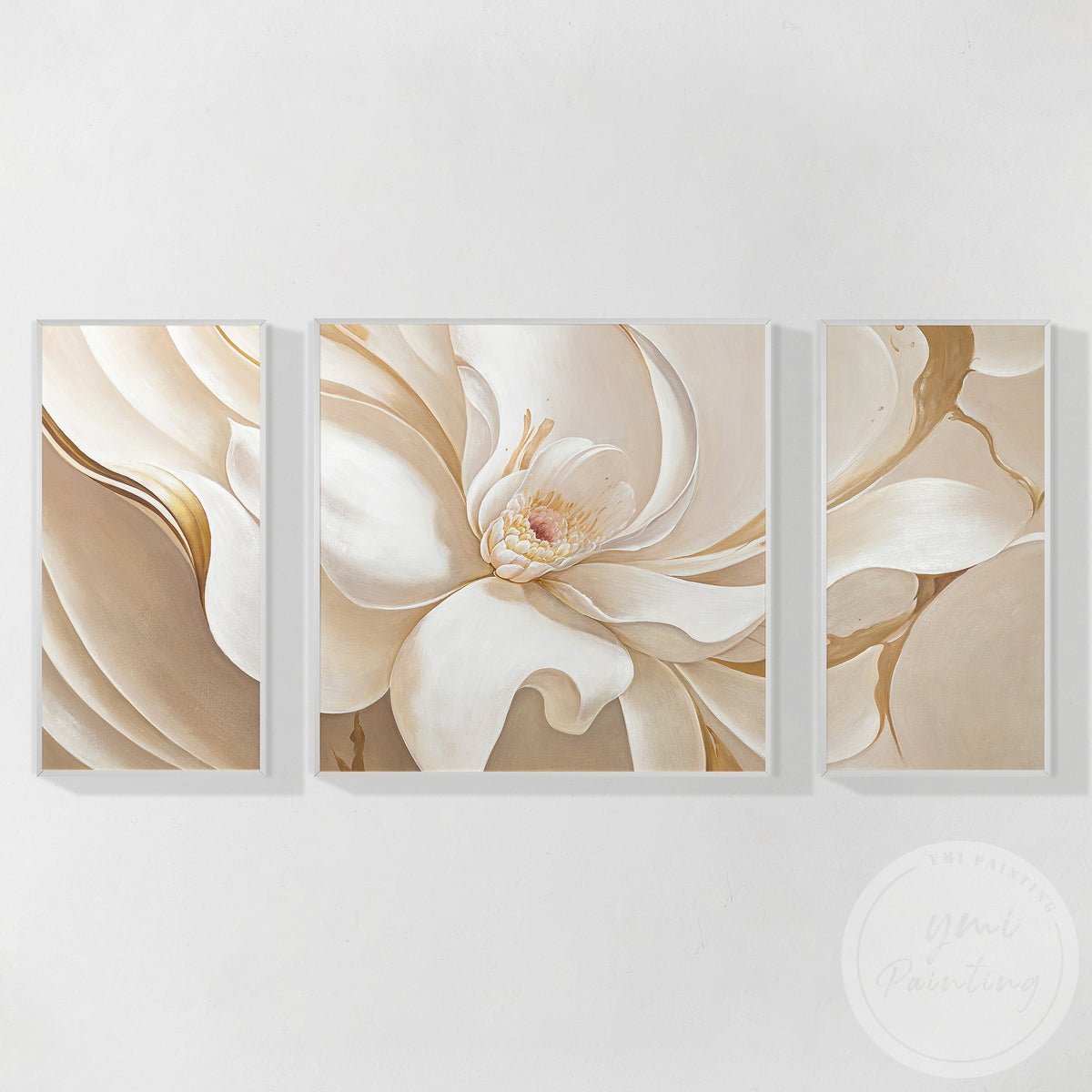 Contemporary floral artwork set for living room decor