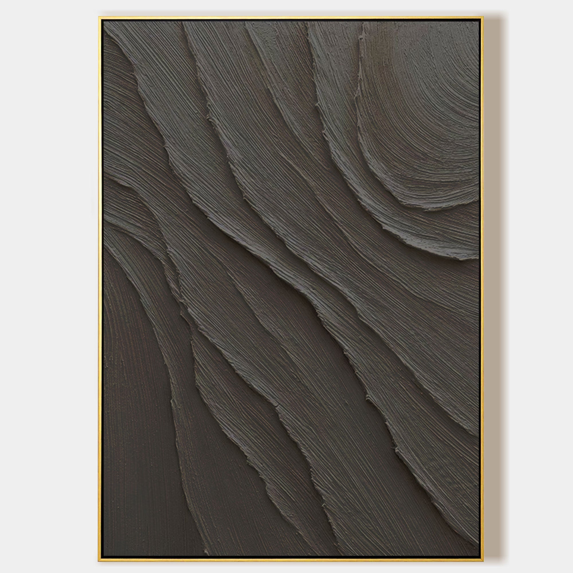 Dark abstract black textured canvas wall art minimalist modern decor