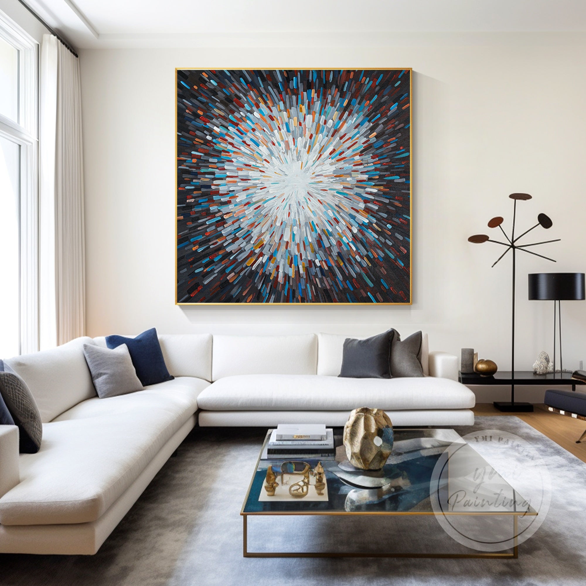 Contemporary abstract artwork featuring a radiant explosion design.