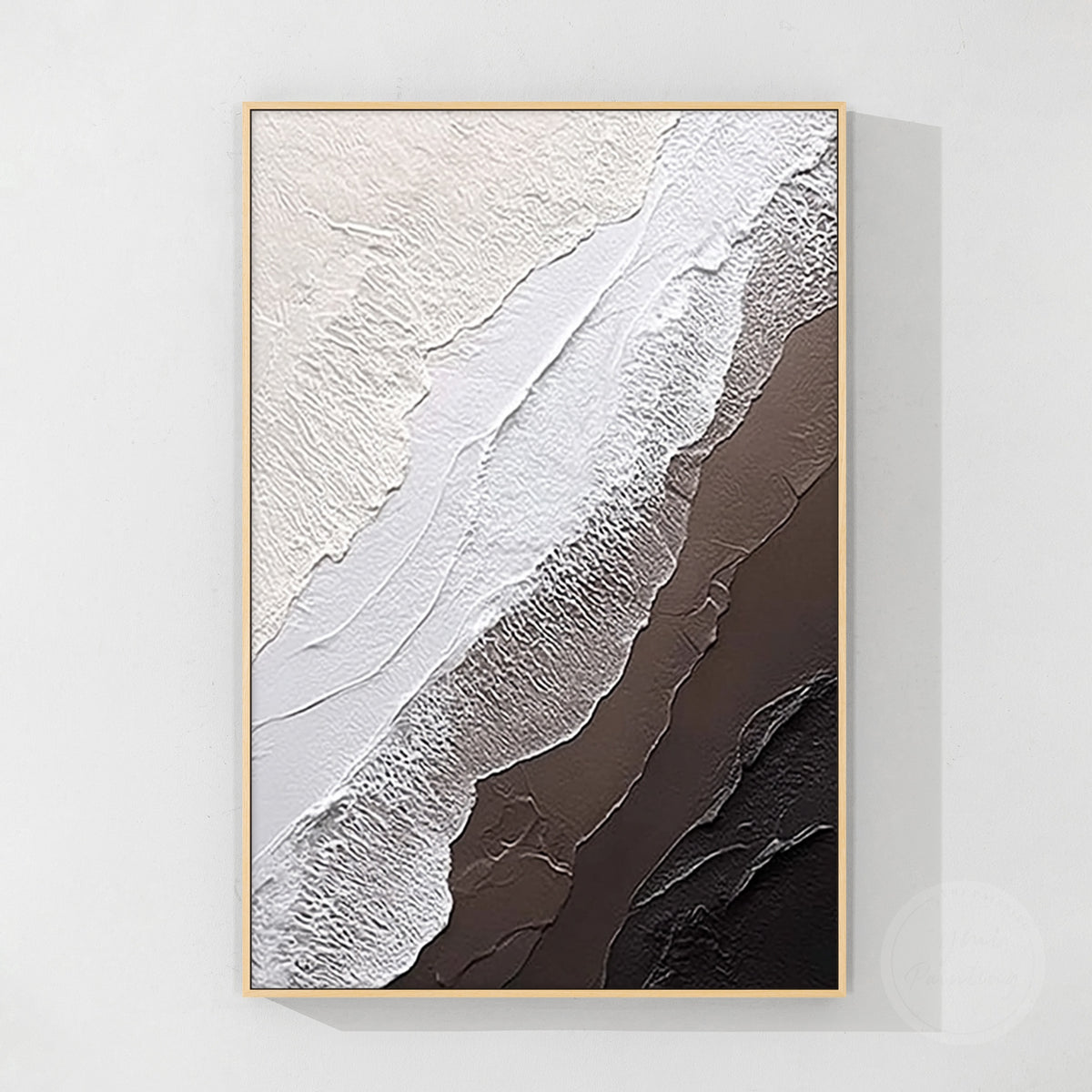 Earth tone abstract painting, textured surface