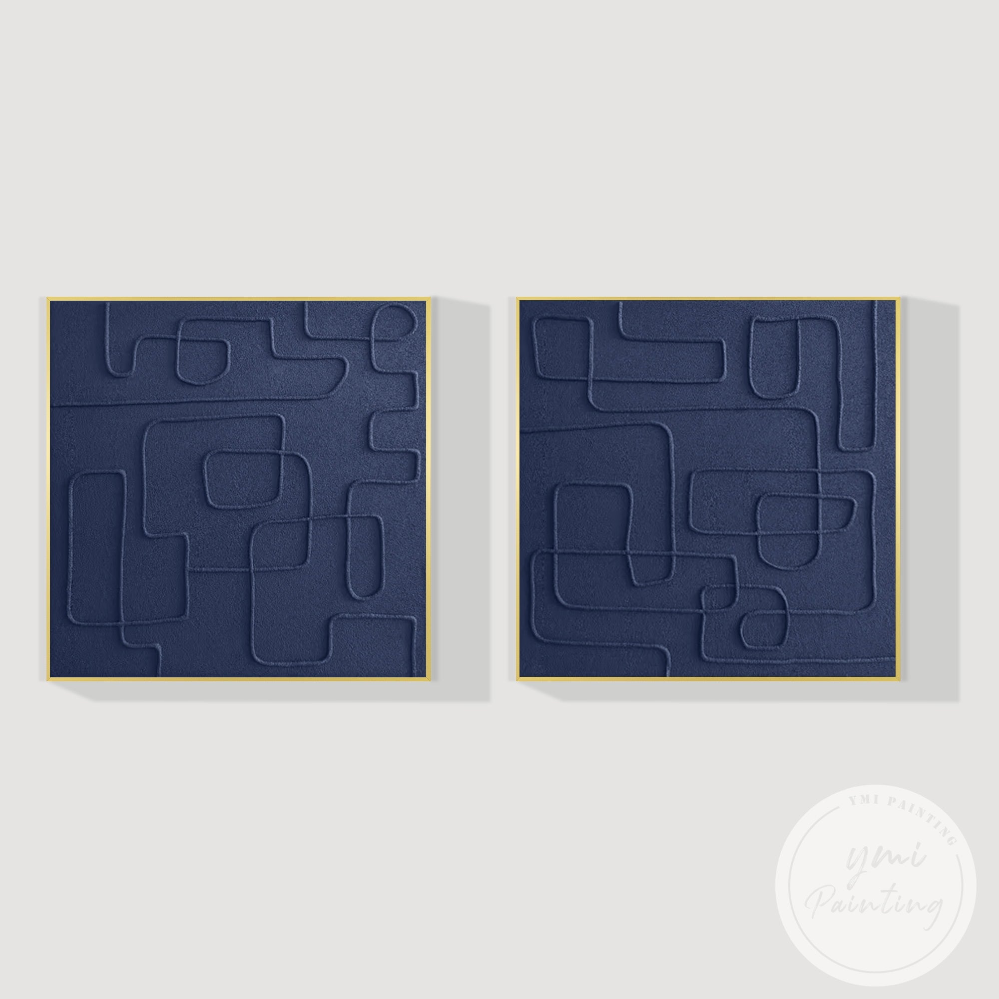 Bold 3D textured abstract canvas pair for modern minimalist home decor