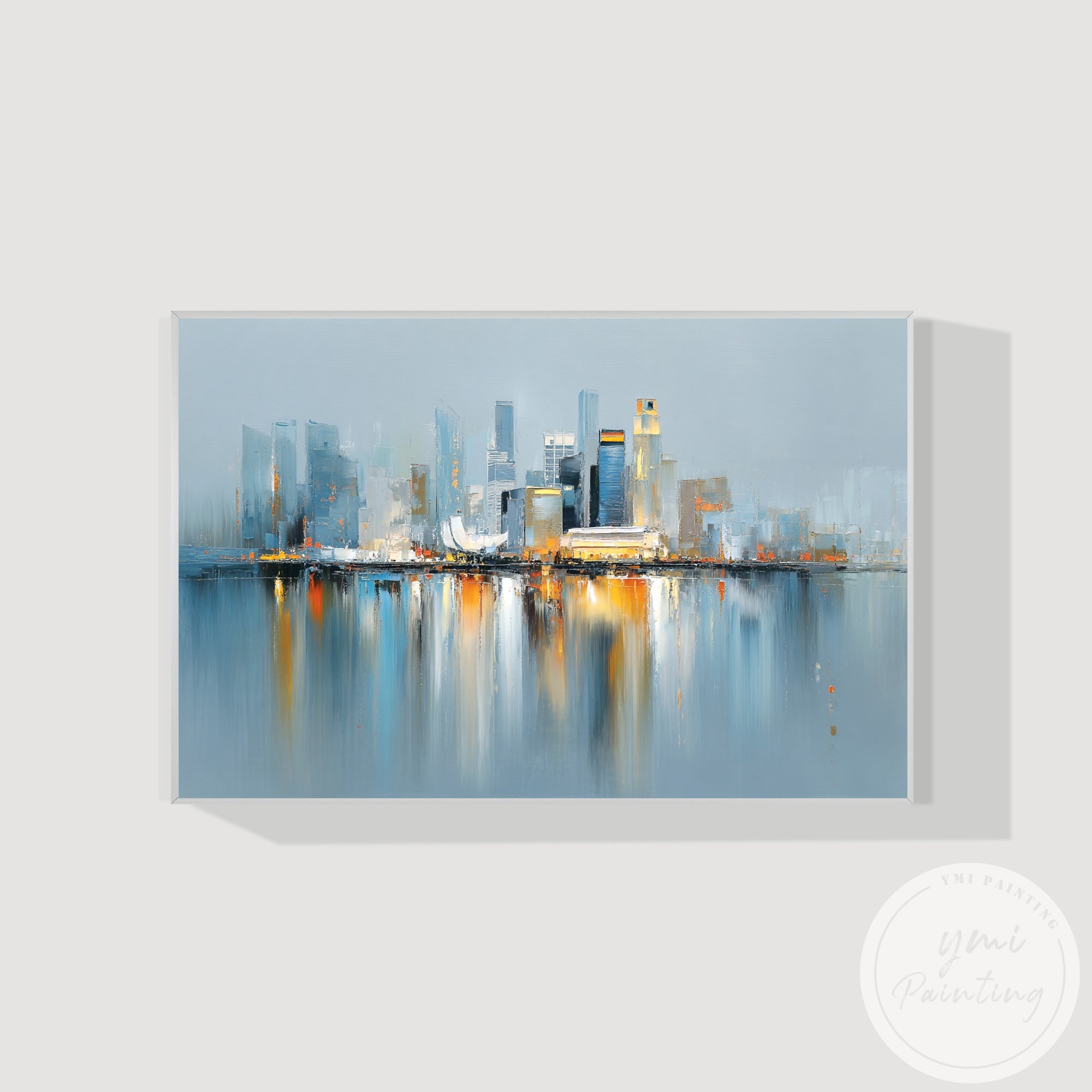 Elegant abstract city skyline canvas for stylish interiors