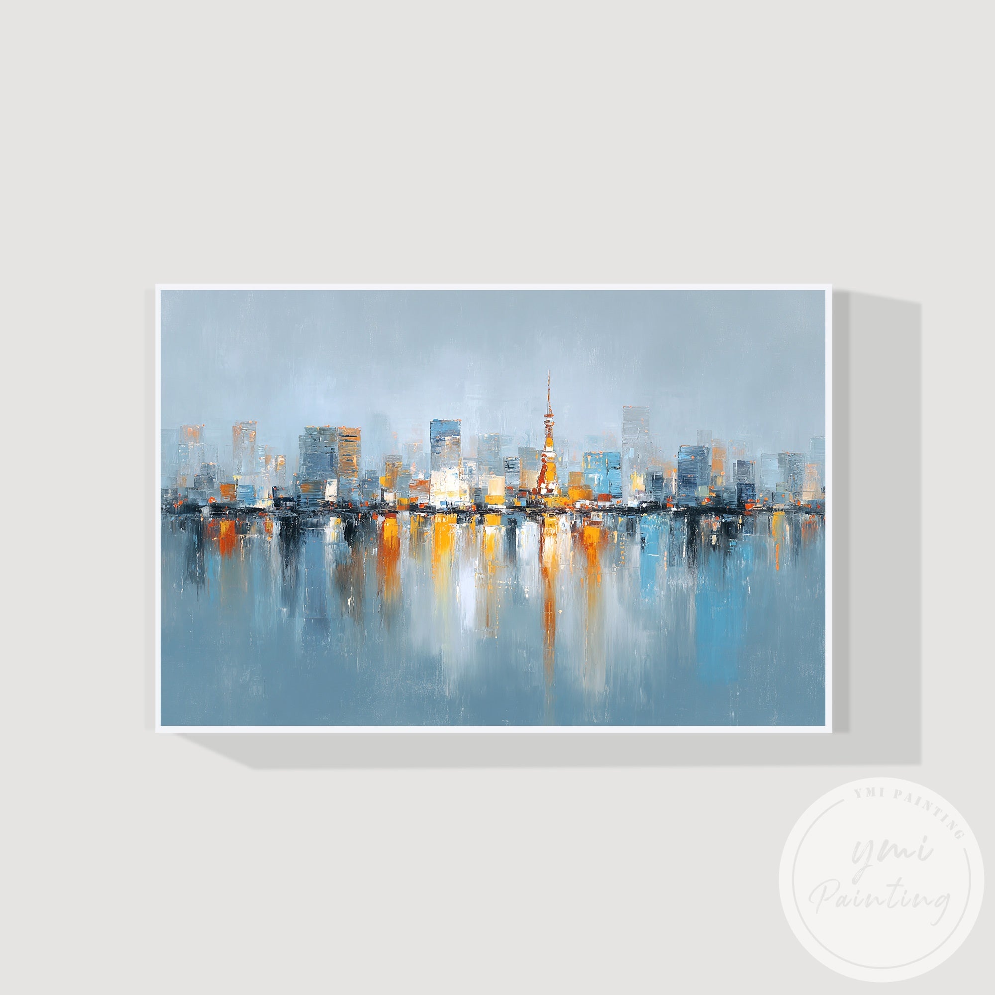 Urban cityscape painting Tokyo modern interior decoration