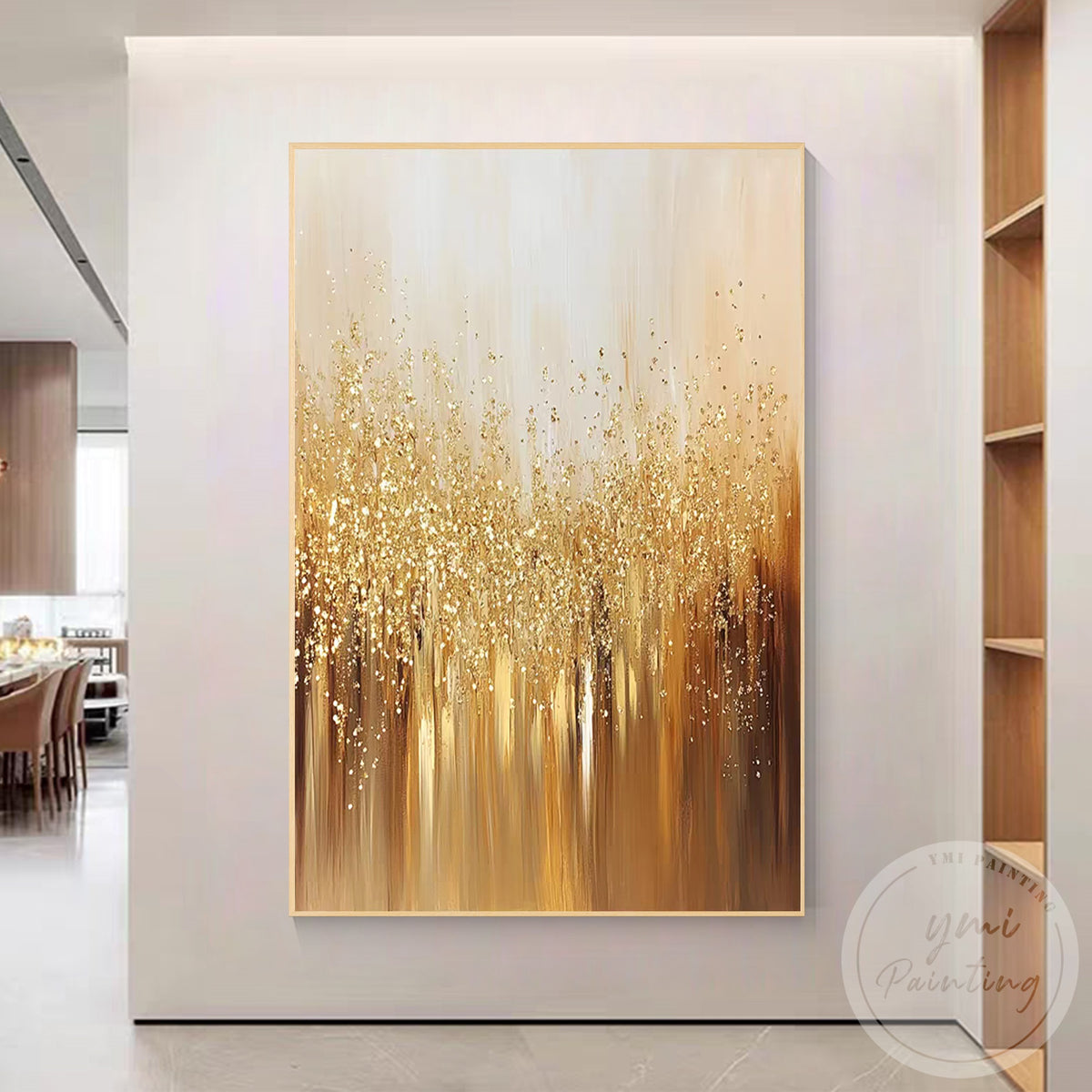 Luxury textured gold painting on canvas