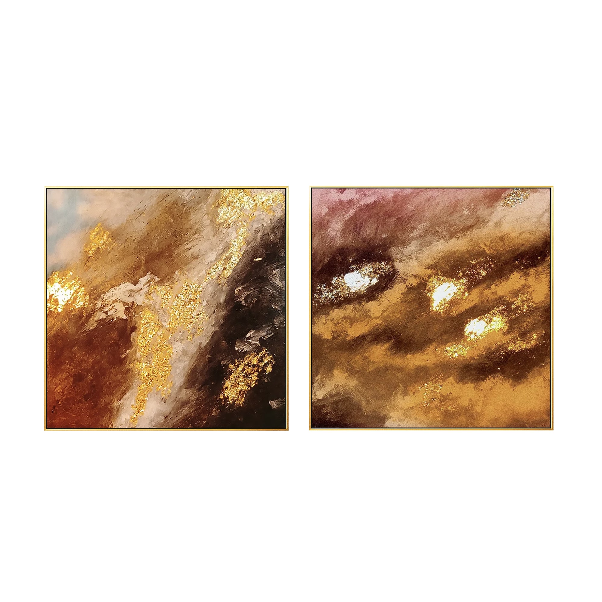 Artwork with gold foil accents symbolizing the remnants of a fire cloud’s fiery essence.