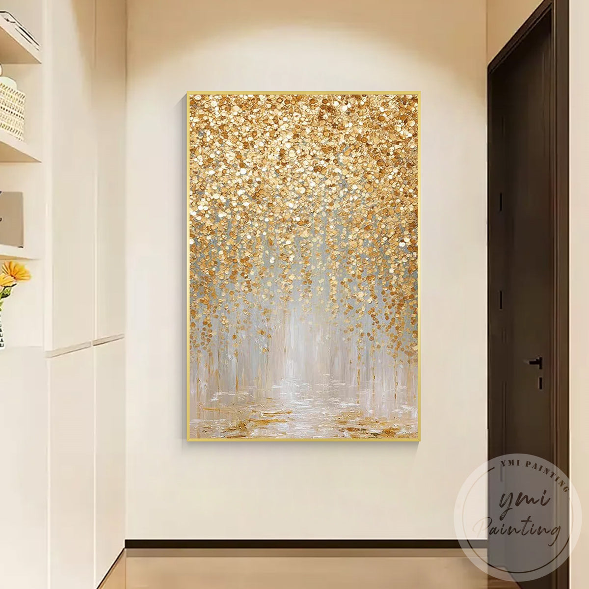Luxury gold leaf effect canvas wall art