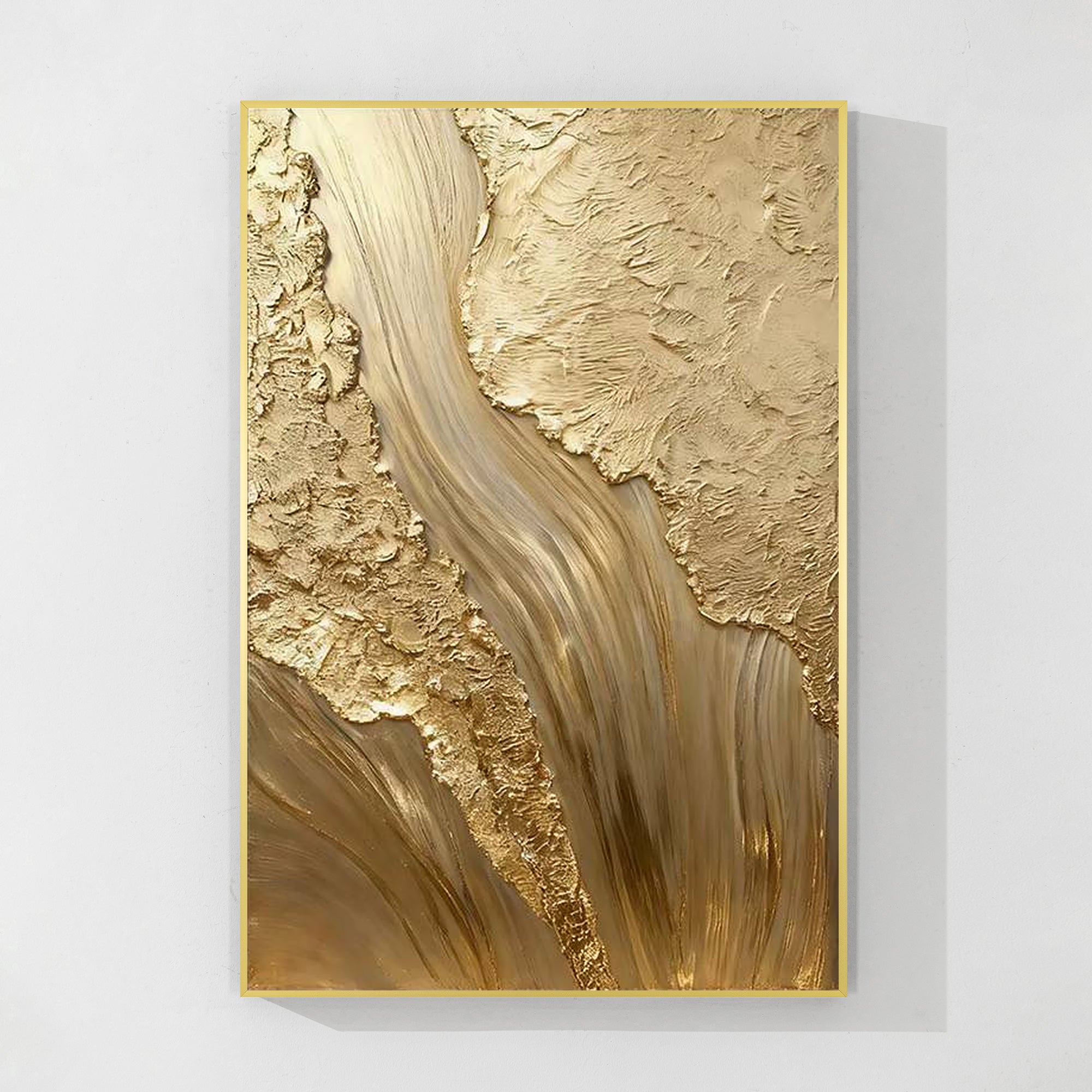 Gold textured abstract wall art 