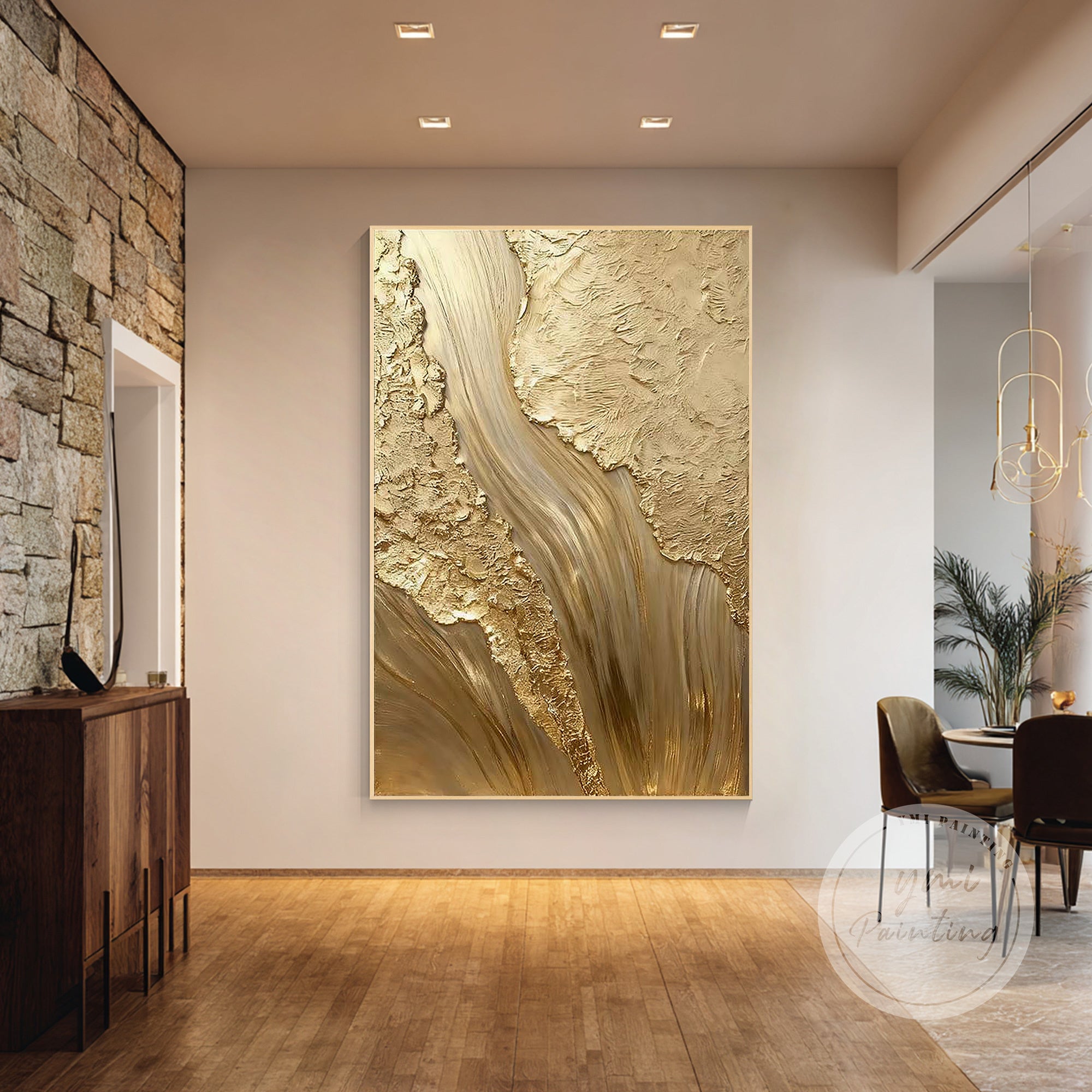 Modern gold wall art metallic 