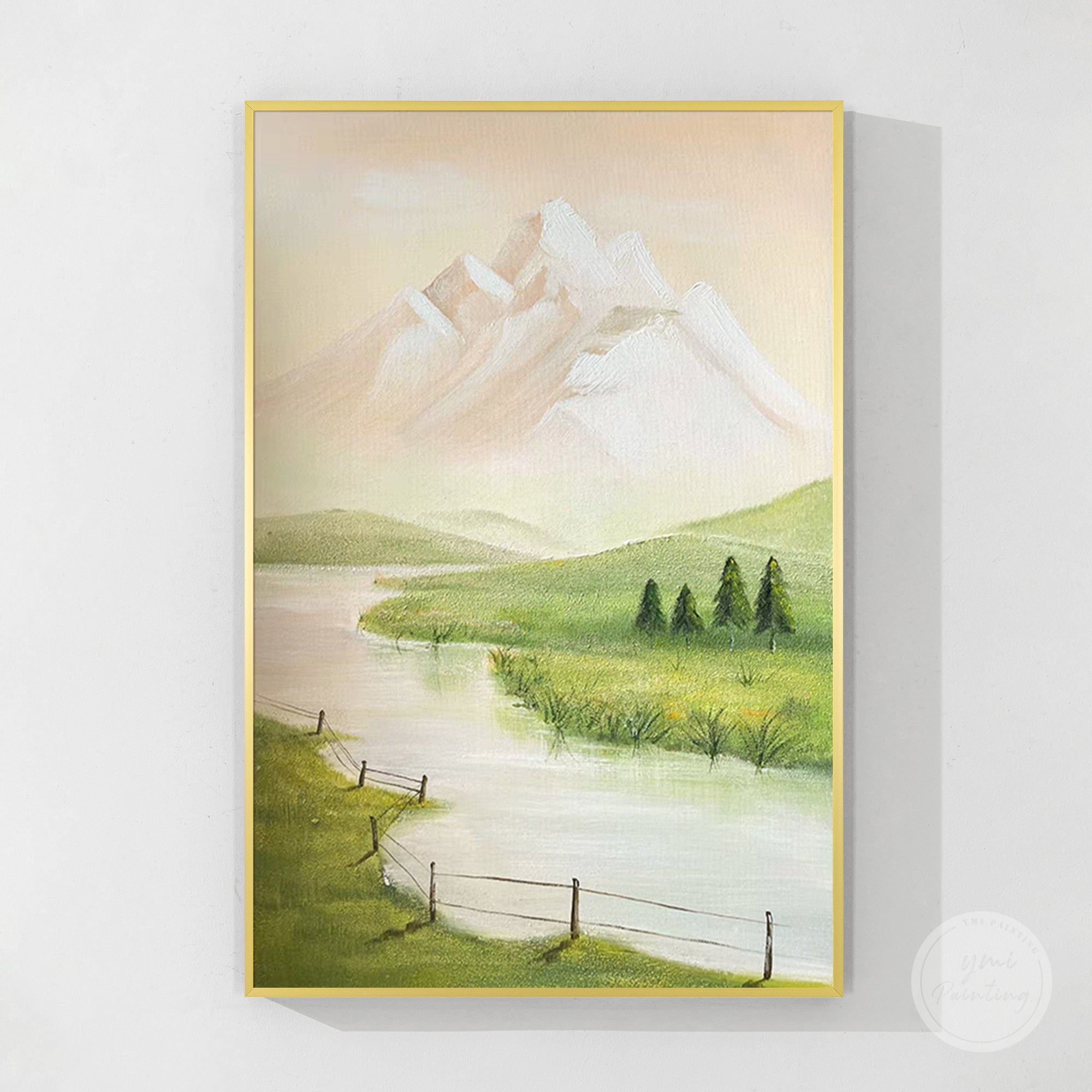 vertical gold mountain painting