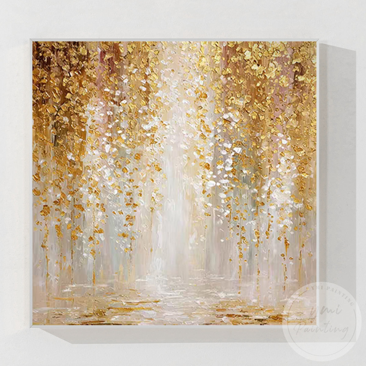 Elegant textured golden tree painting for home decor
