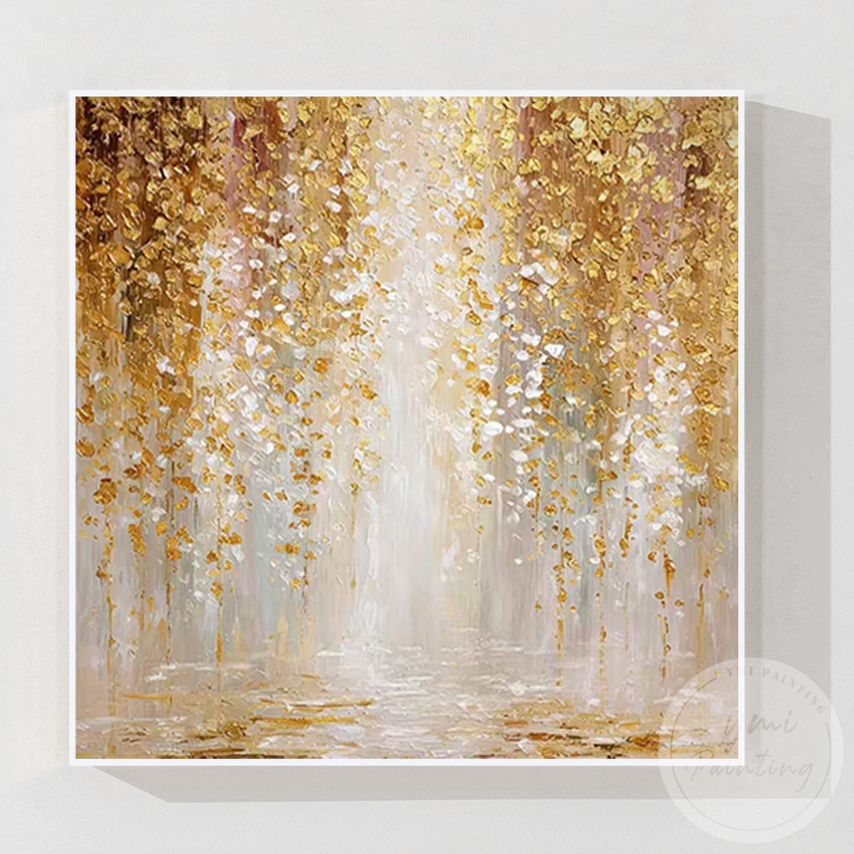 Luxury gold abstract canvas artwork for living room