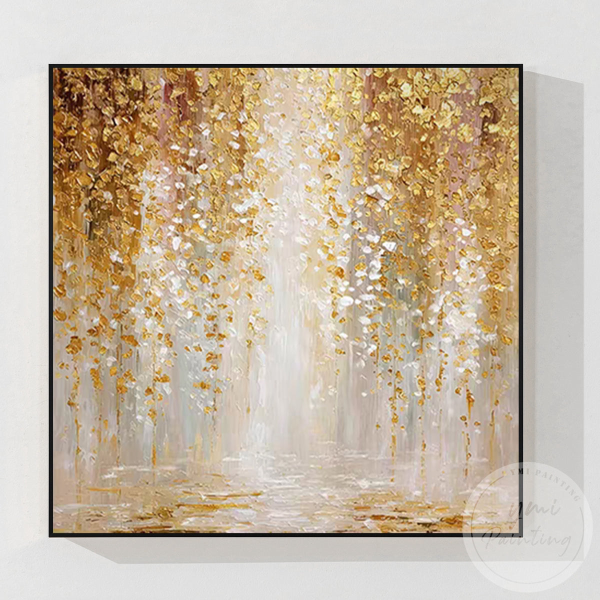 Modern nature-inspired golden tree wall art