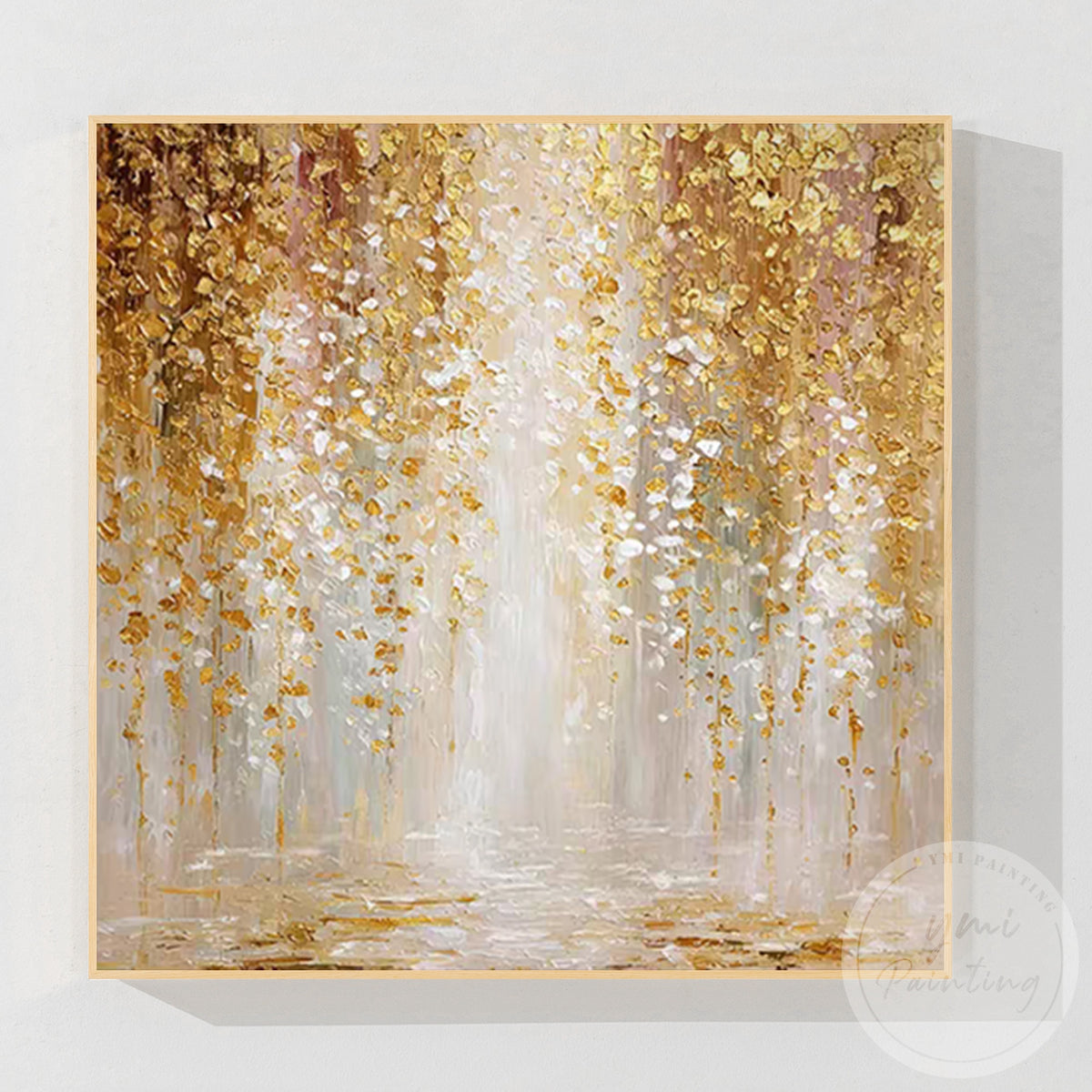 Contemporary champagne gold abstract tree wall decor