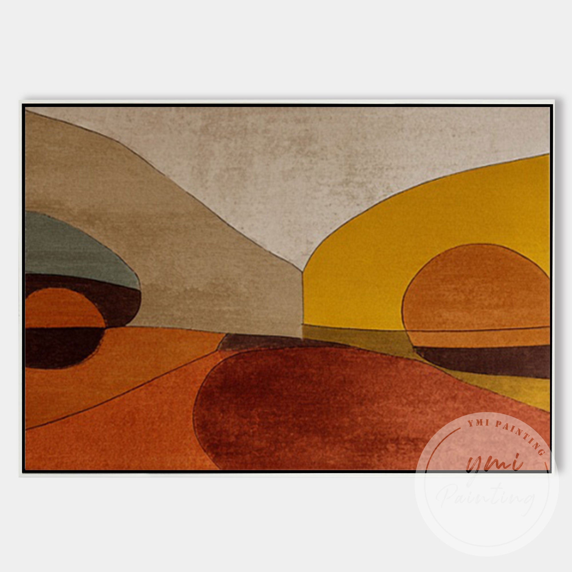 Minimal abstract desert sunset canvas for interior decoration