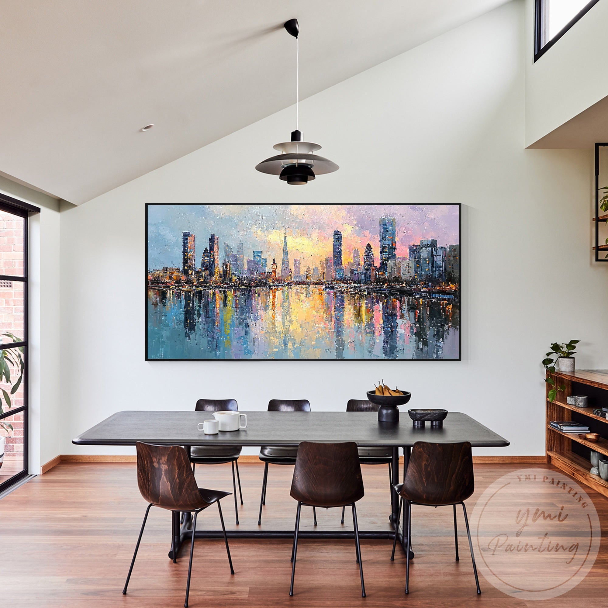 Oversized London skyline artwork for office interior design