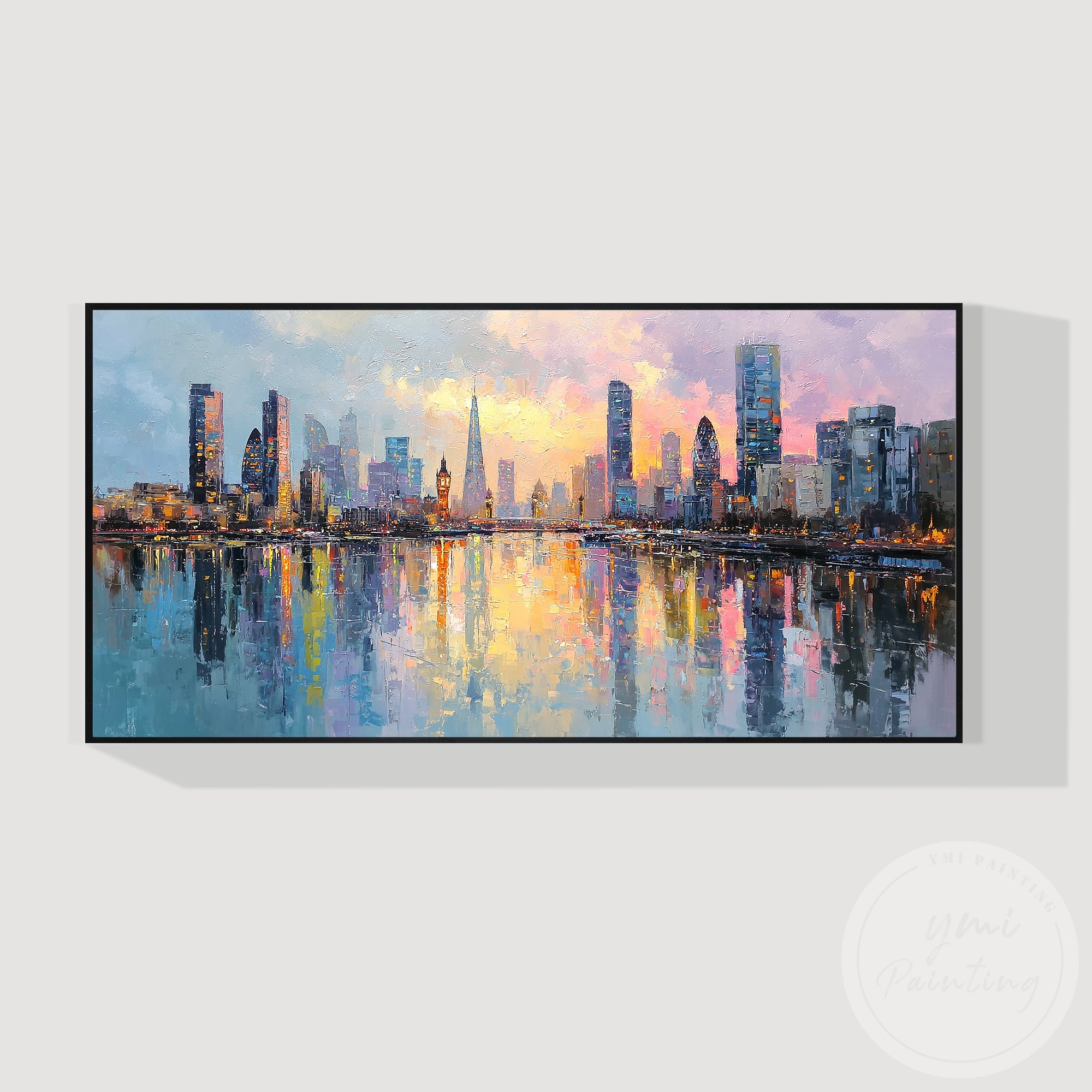Large urban London skyline wall art contemporary canvas