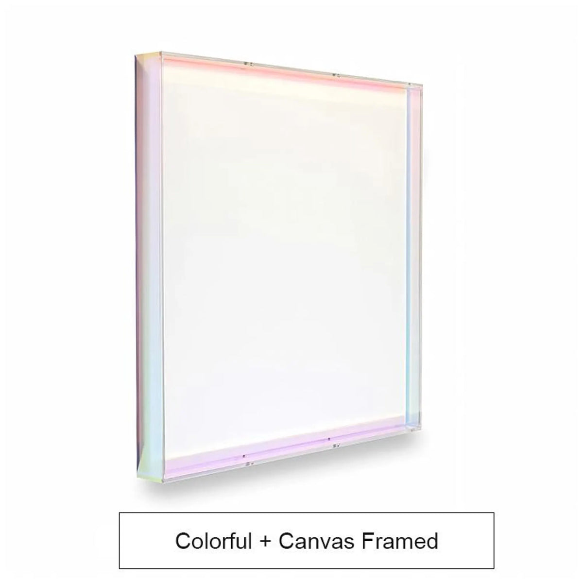 Colorful clear acrylic art frame with geometric straight edges