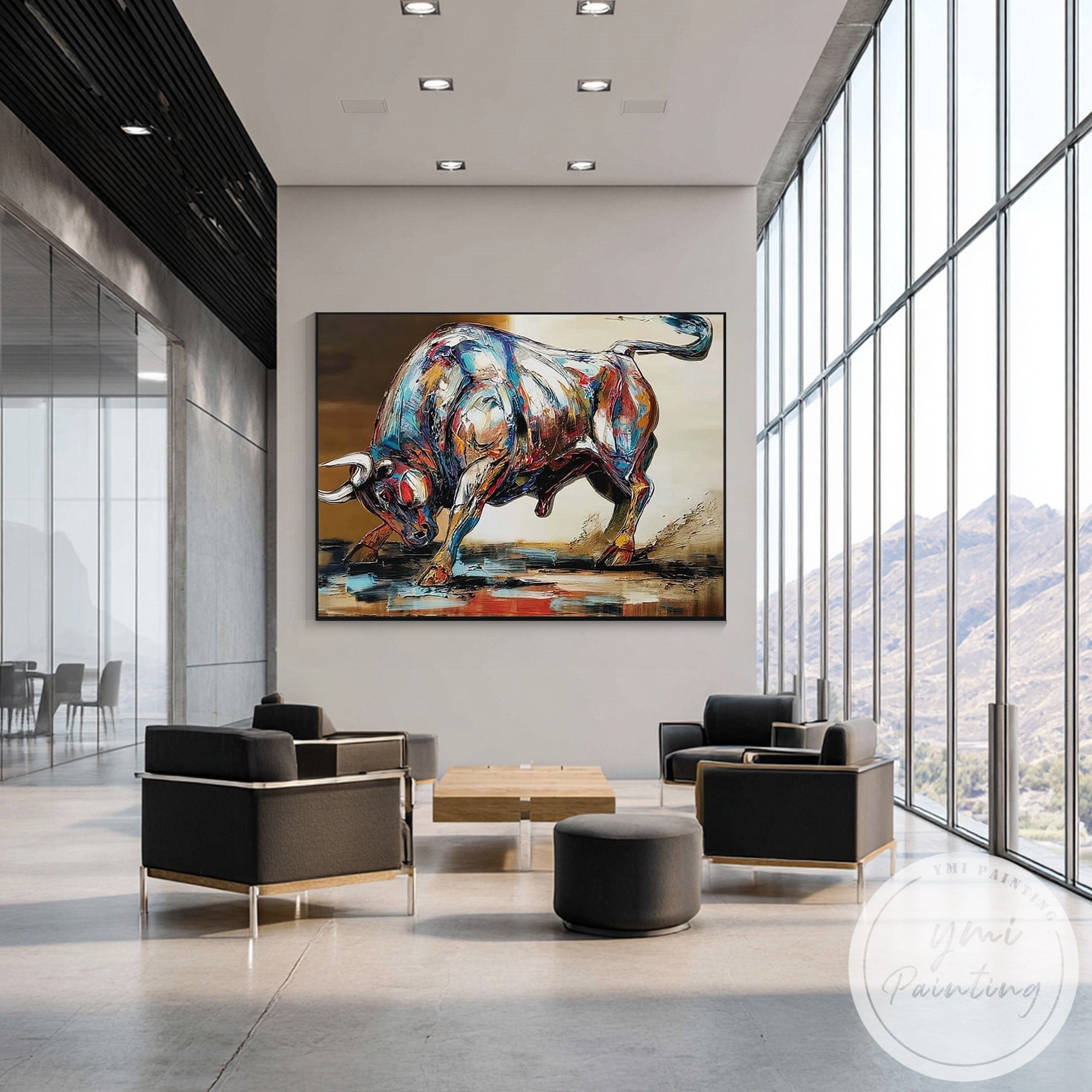 Large animal abstract canvas art for stylish home decoration